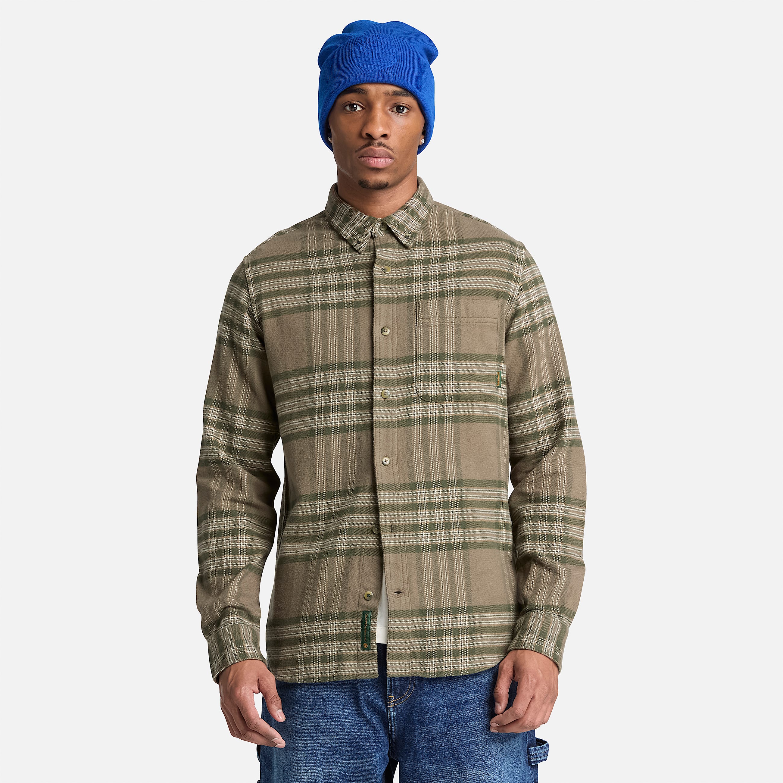 Indigo Check Regular Shirt TBL Dark Olive ALT3