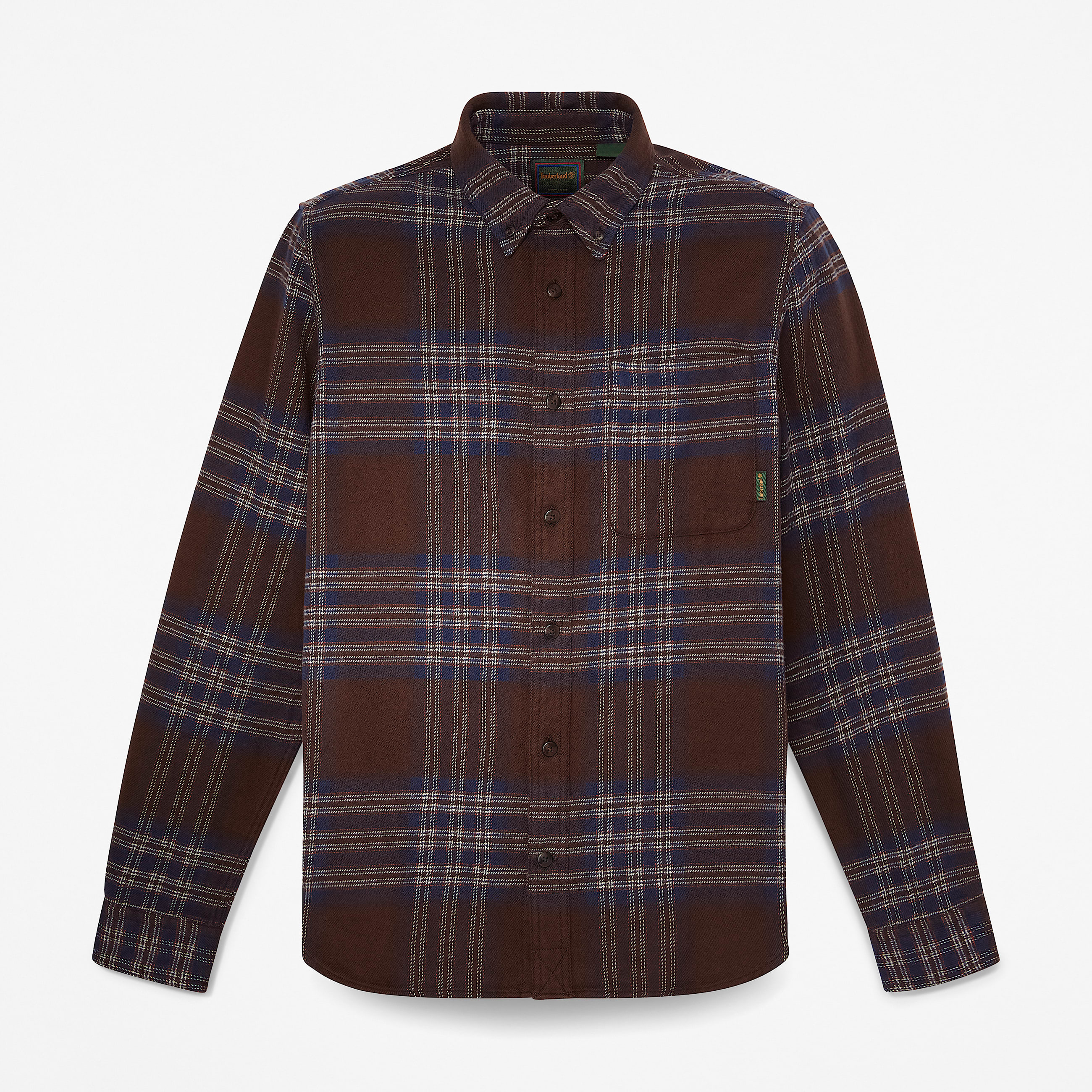 Indigo Check Regular Shirt TBL Chicory Coffee Brown HERO