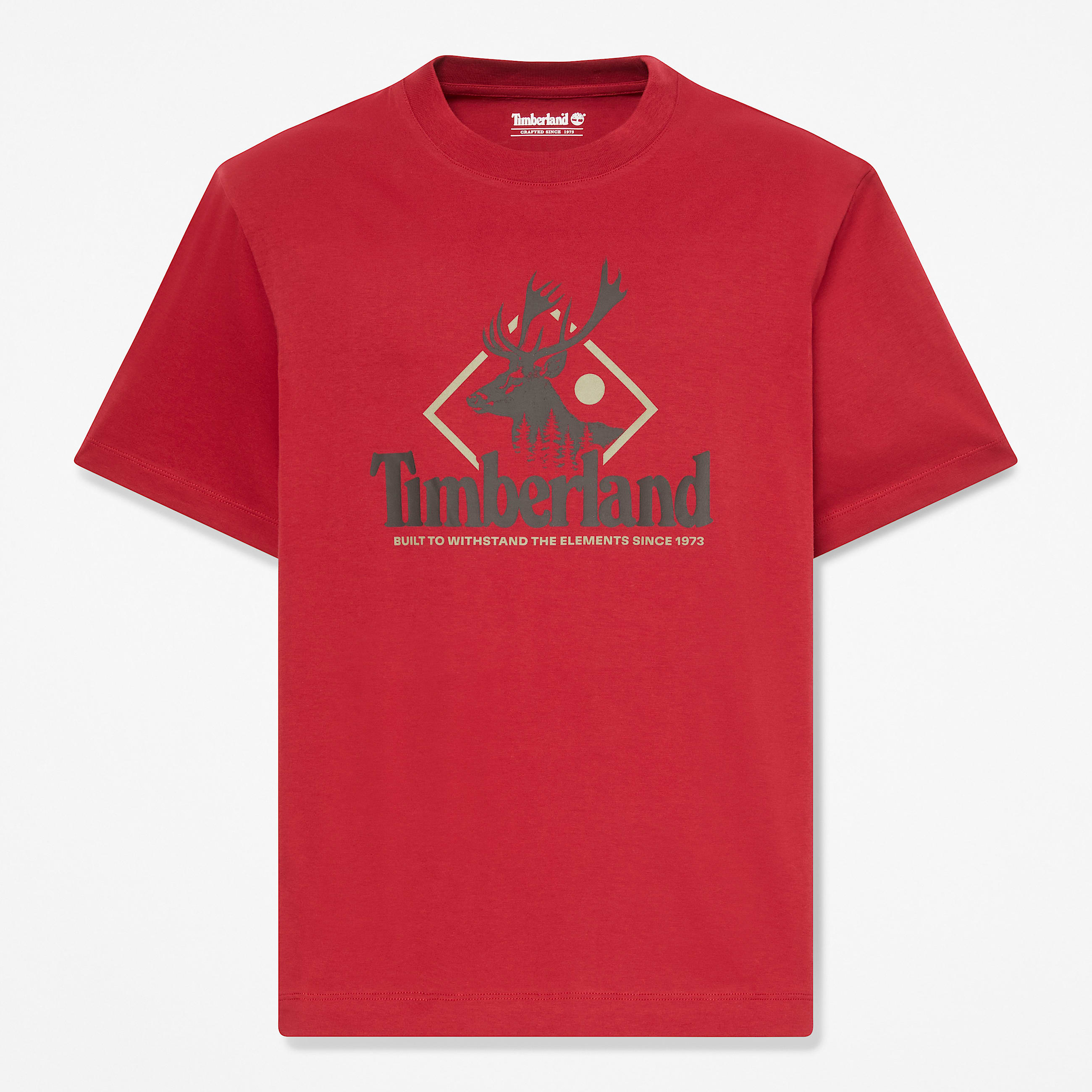 Mens Deer Graphic ShortSleeve TShirt TBL Rhythmic Red HERO