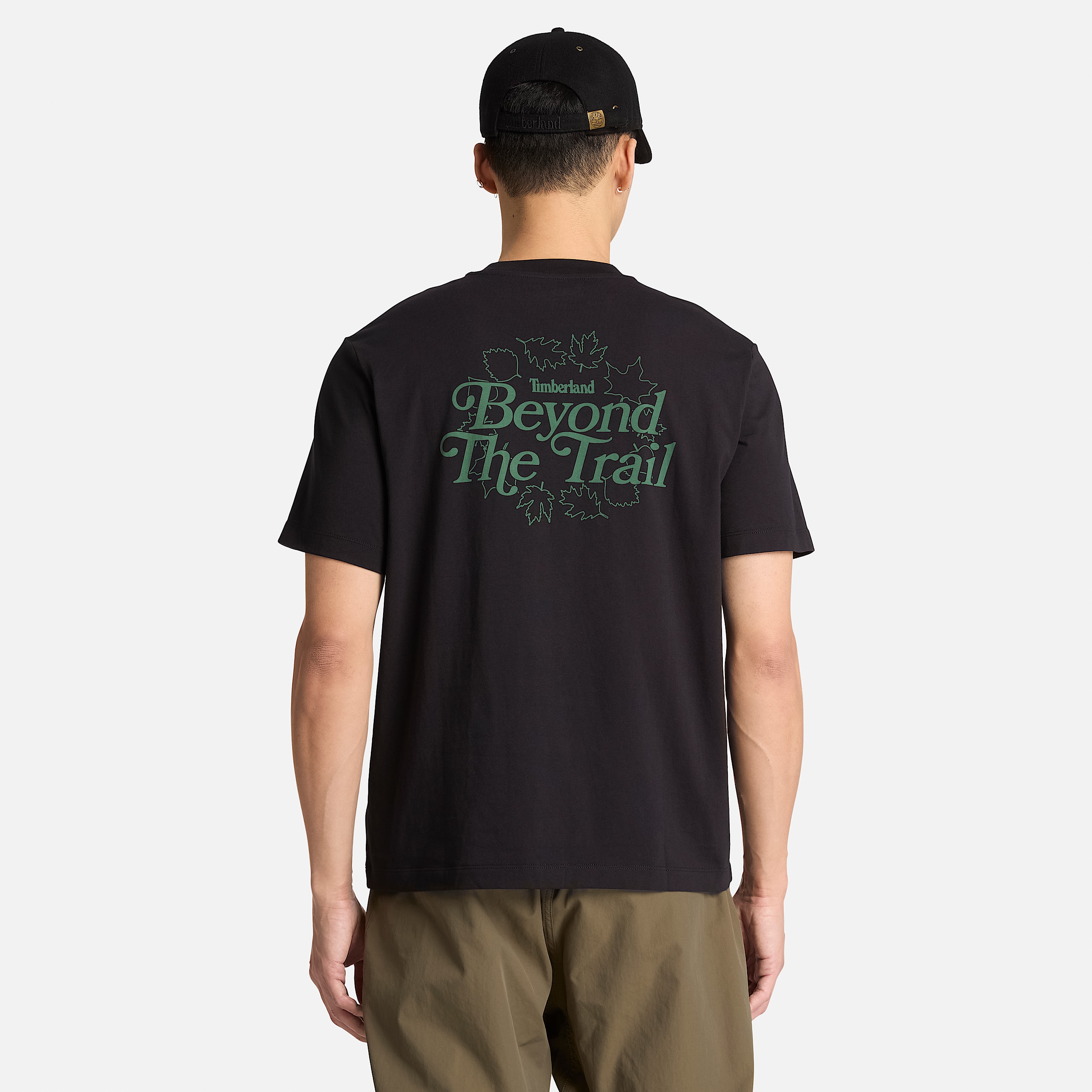 Mens Leaves Graphic ShortSleeve TShirt TBL Black ALT8