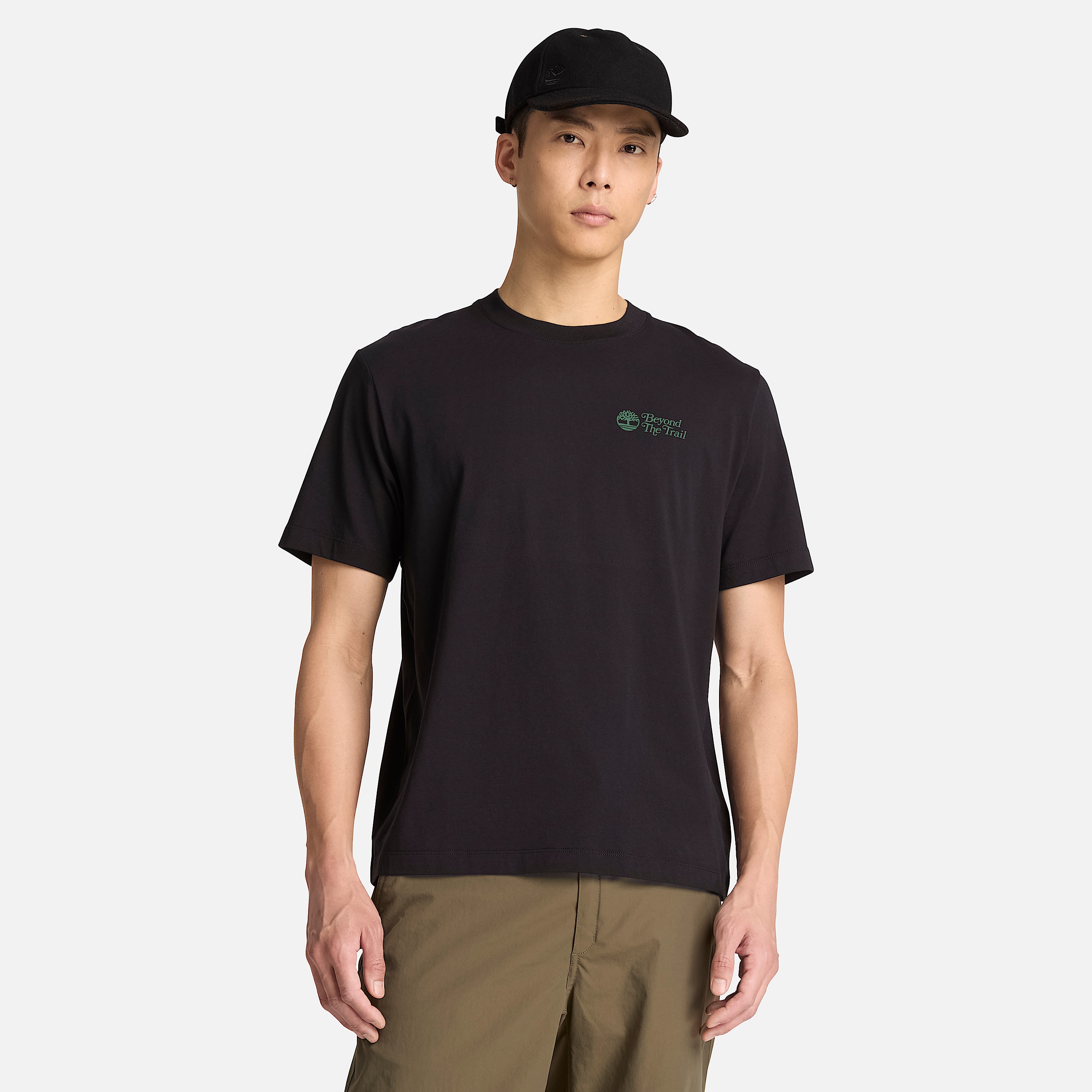 Mens Leaves Graphic ShortSleeve TShirt TBL Black ALT1