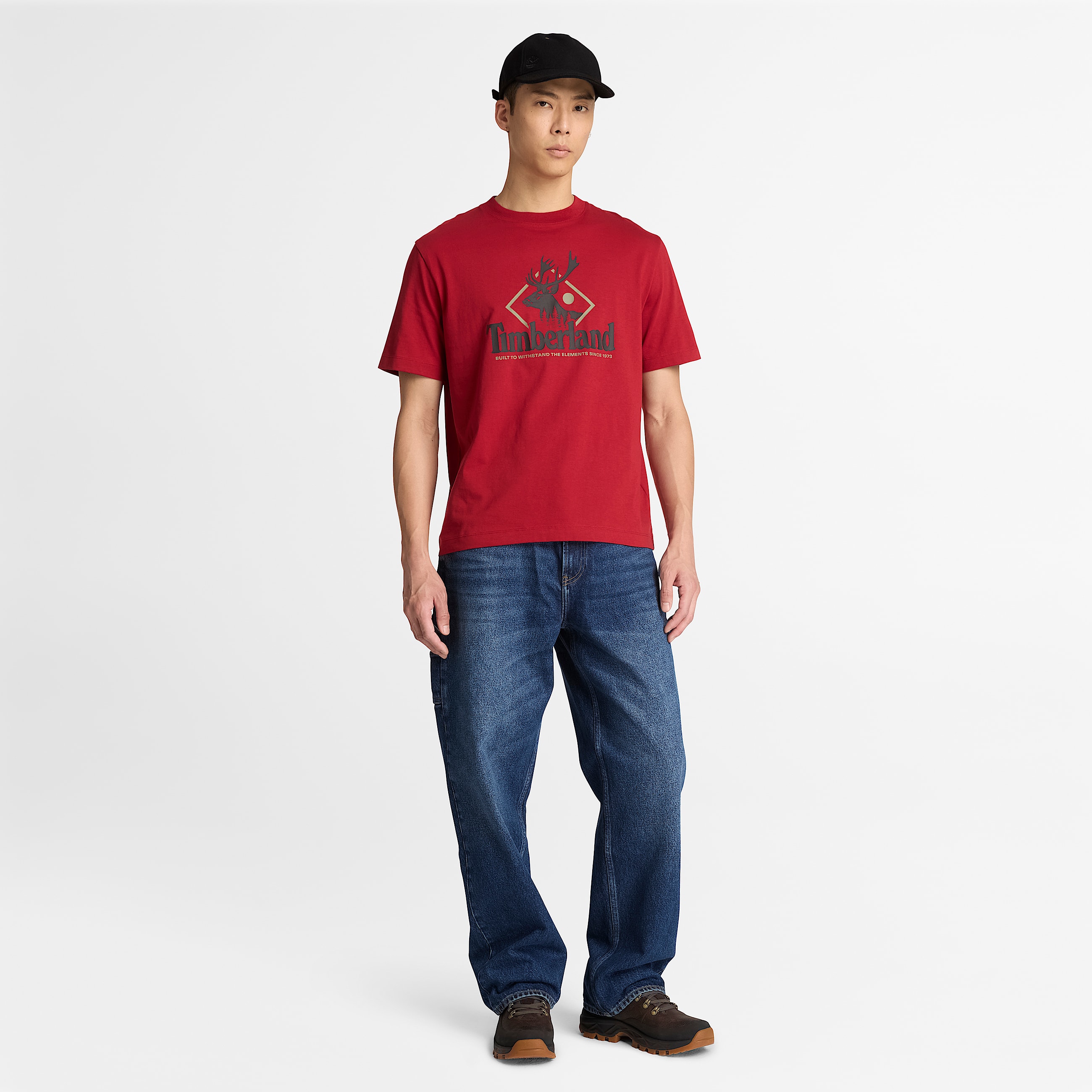 Mens Deer Graphic ShortSleeve TShirt TBL Rhythmic Red ALT2