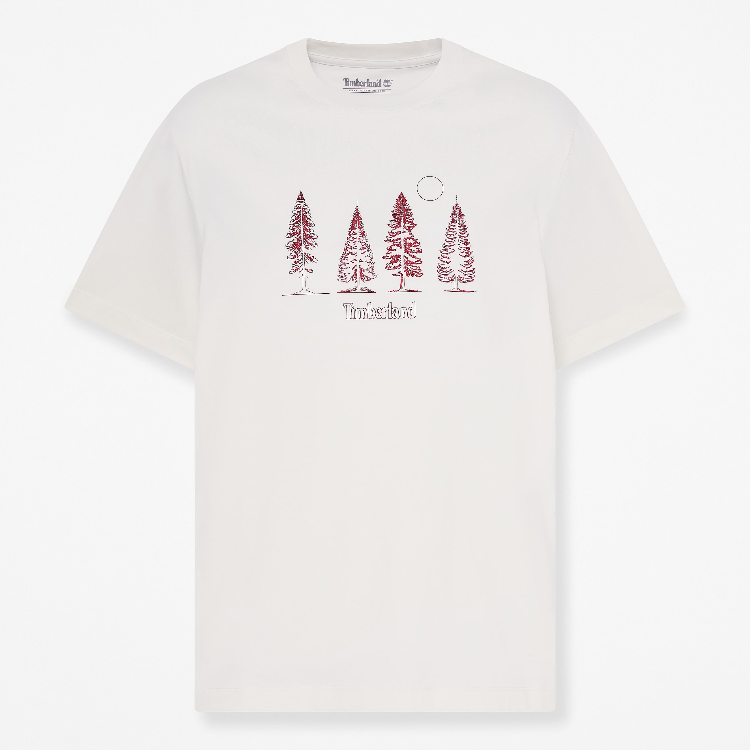 Mens Pine Tree Graphic TShirt TBL Vintage White HERO