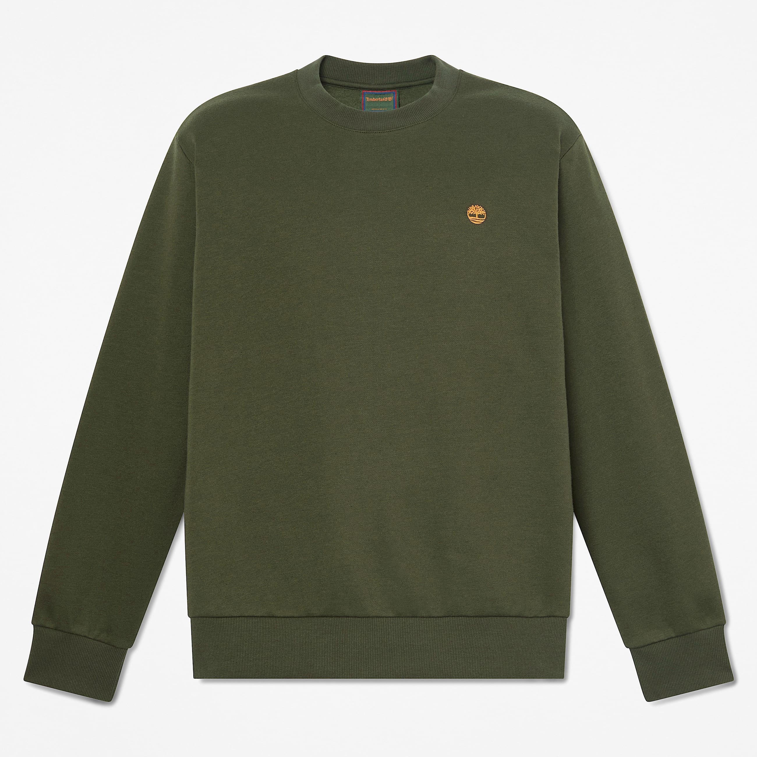 Mens Oyster River Chest Logo Crew Sweatshirt TBL Dark Green HERO