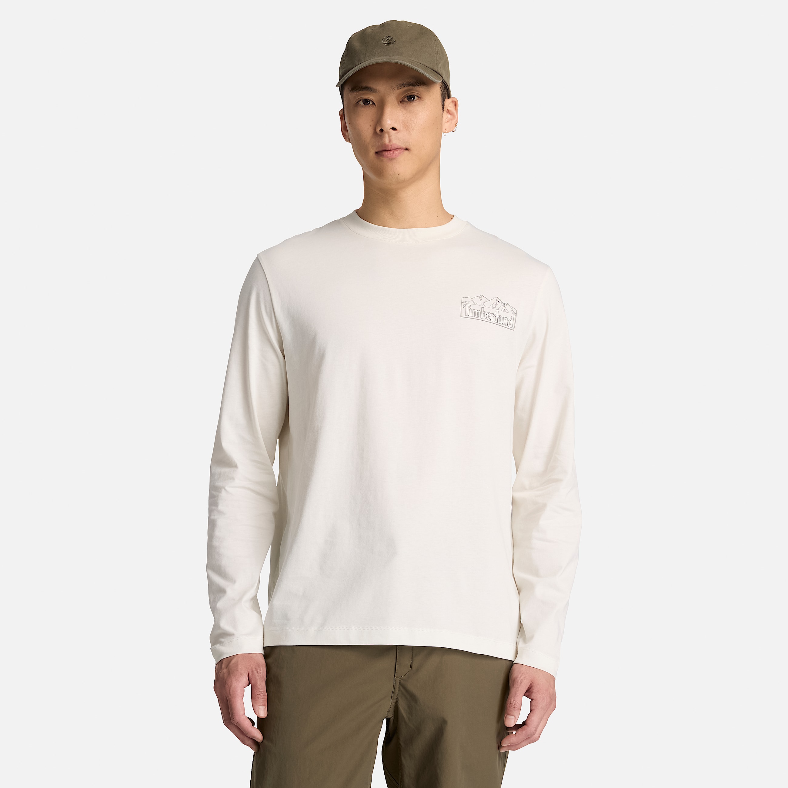 Mens LongSleeve Graphic TShirt TBL Vintage White ALT1