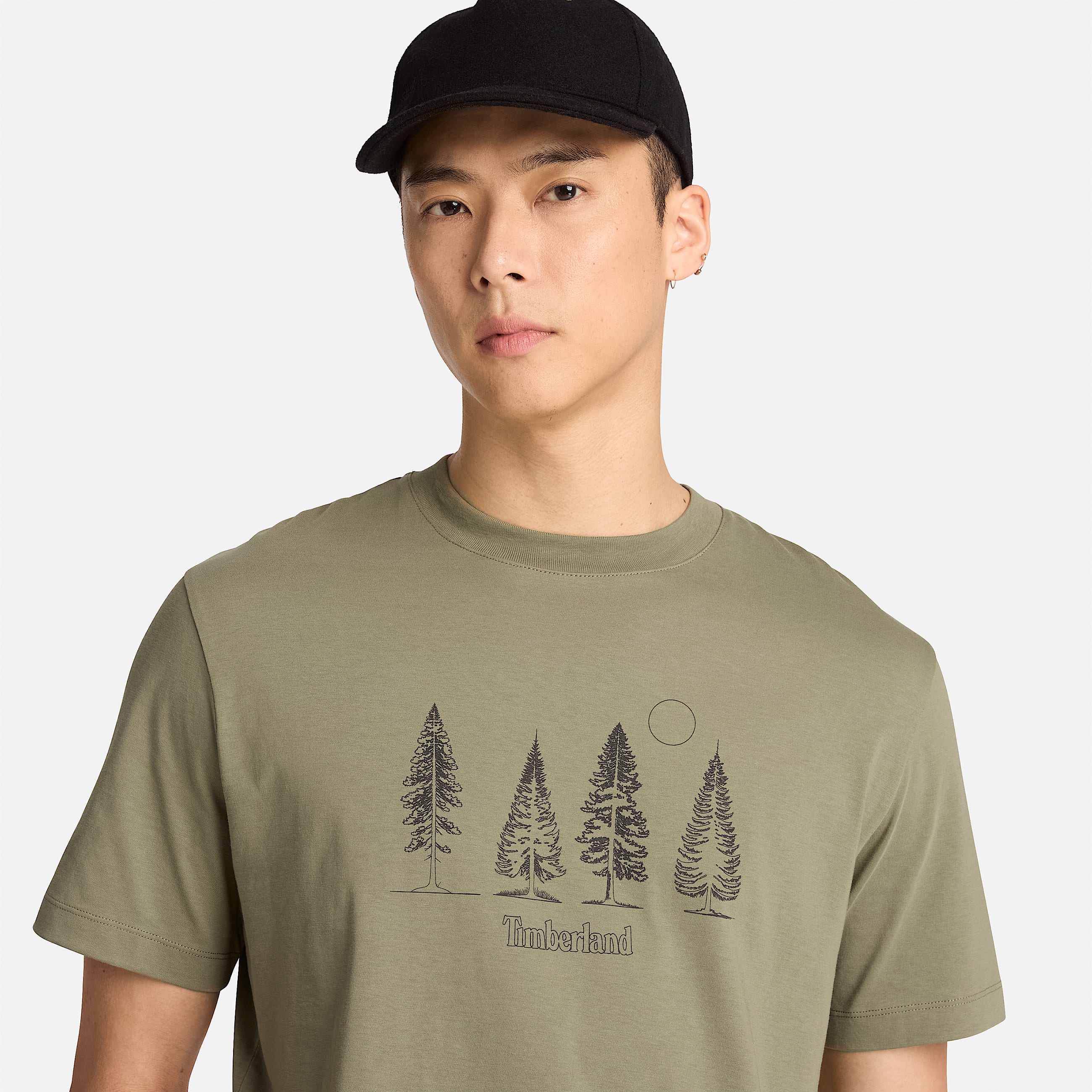 Mens Pine Tree Graphic TShirt TBL Deep Lichen Green ALT3