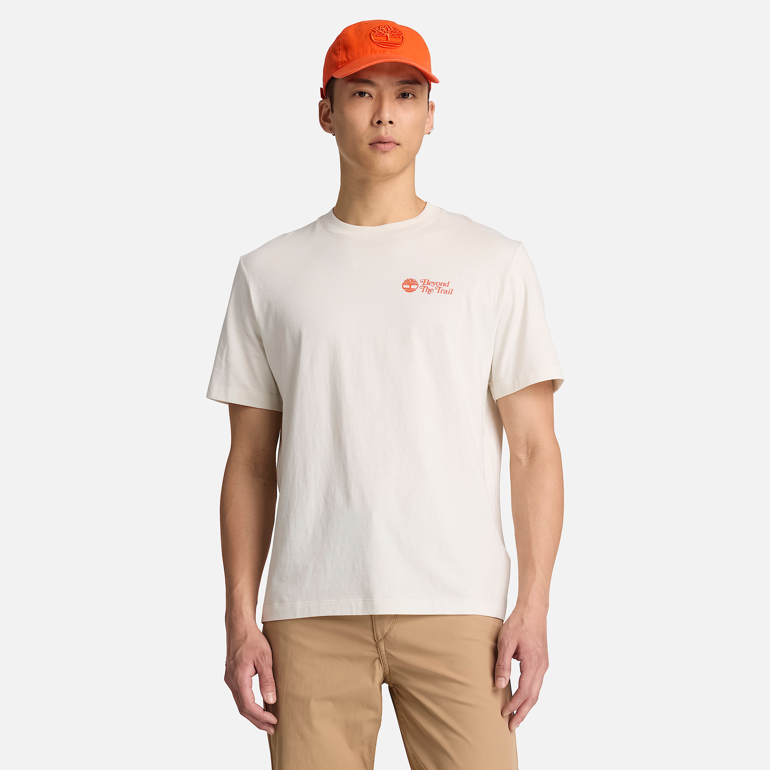 Mens Leaves Graphic ShortSleeve TShirt TBL Vintage White ALT1