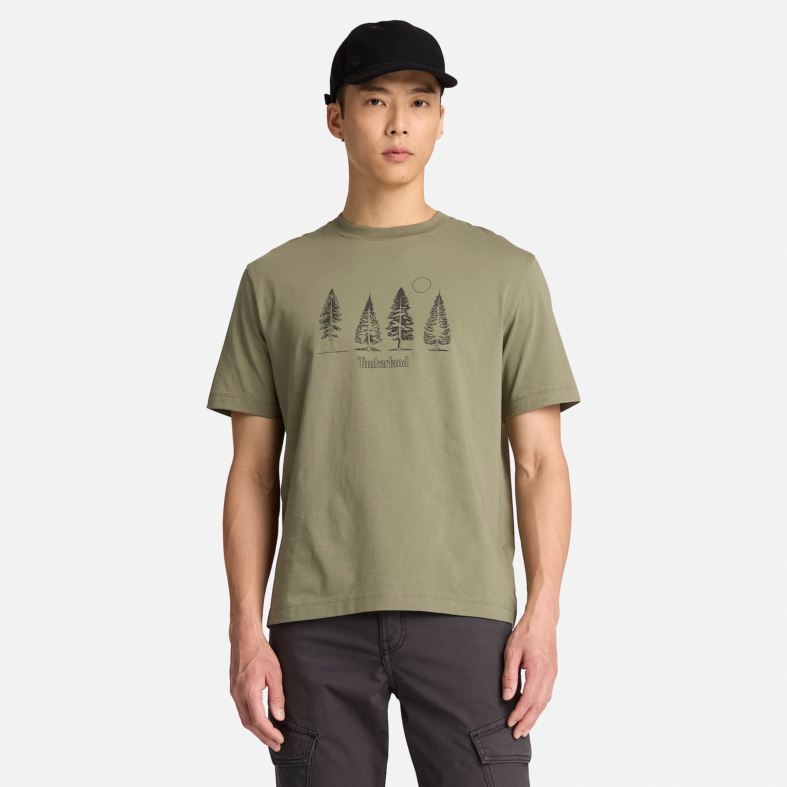 Mens Pine Tree Graphic TShirt TBL Deep Lichen Green ALT1
