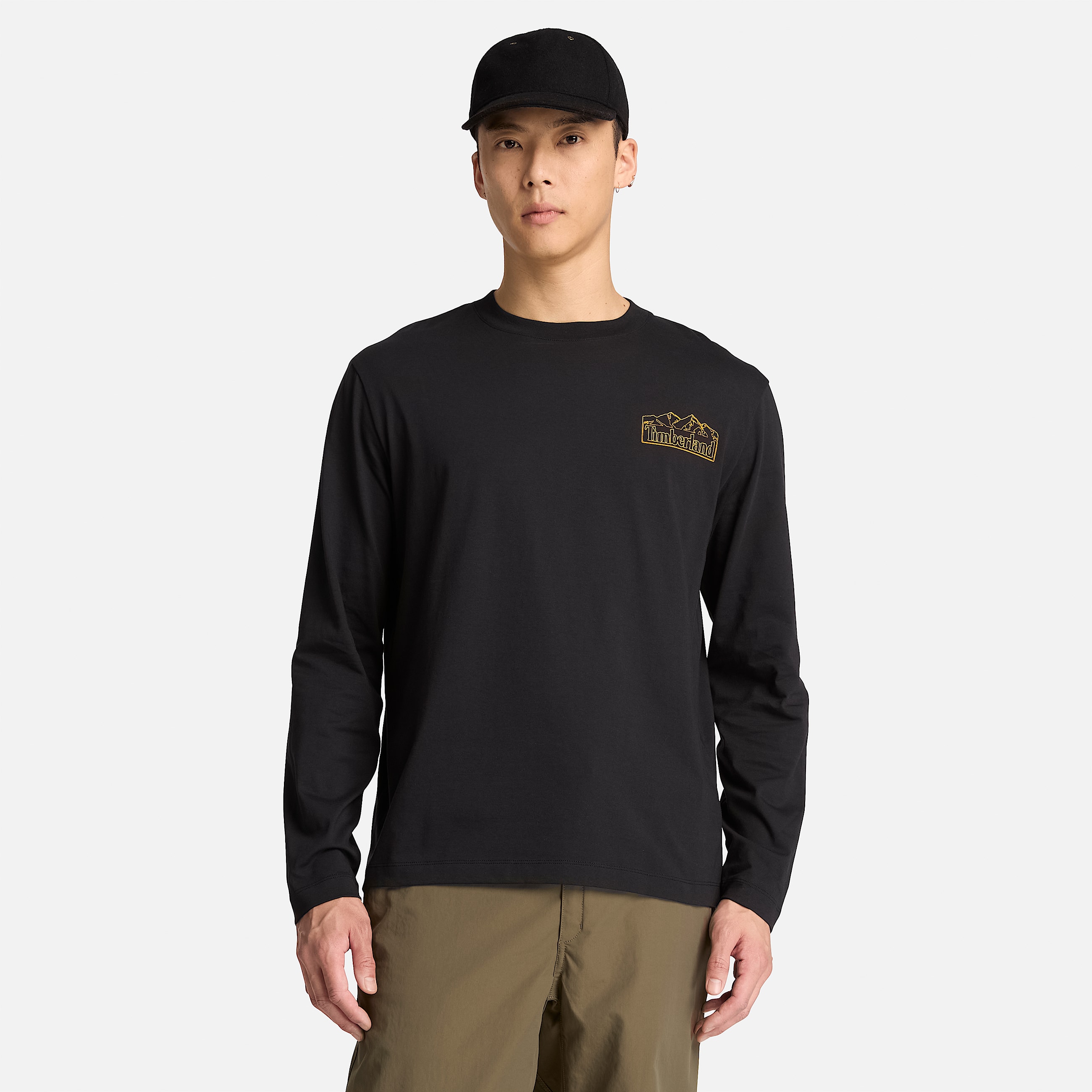 Mens LongSleeve Graphic TShirt TBL Black ALT1