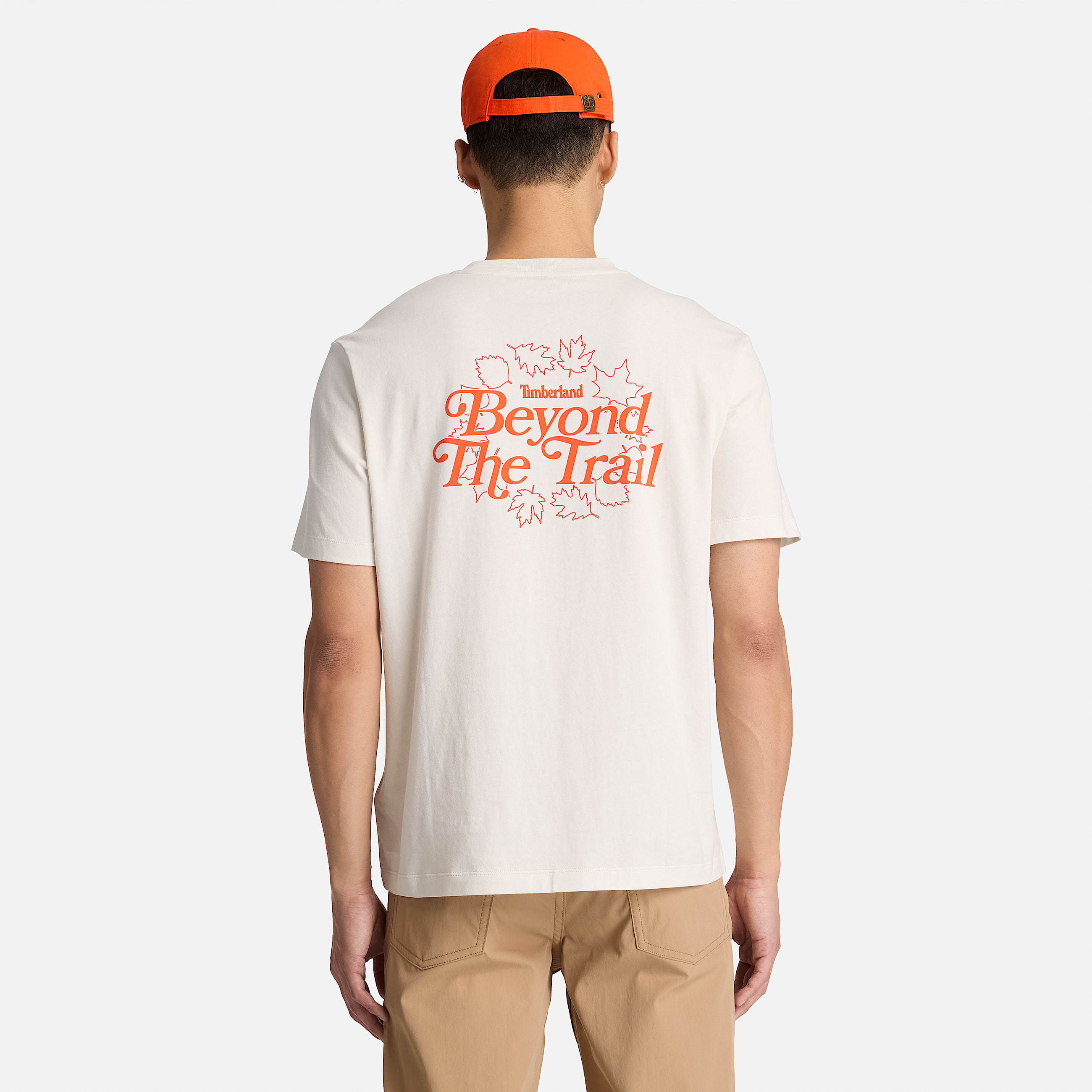 Mens Leaves Graphic ShortSleeve TShirt TBL Vintage White ALT8
