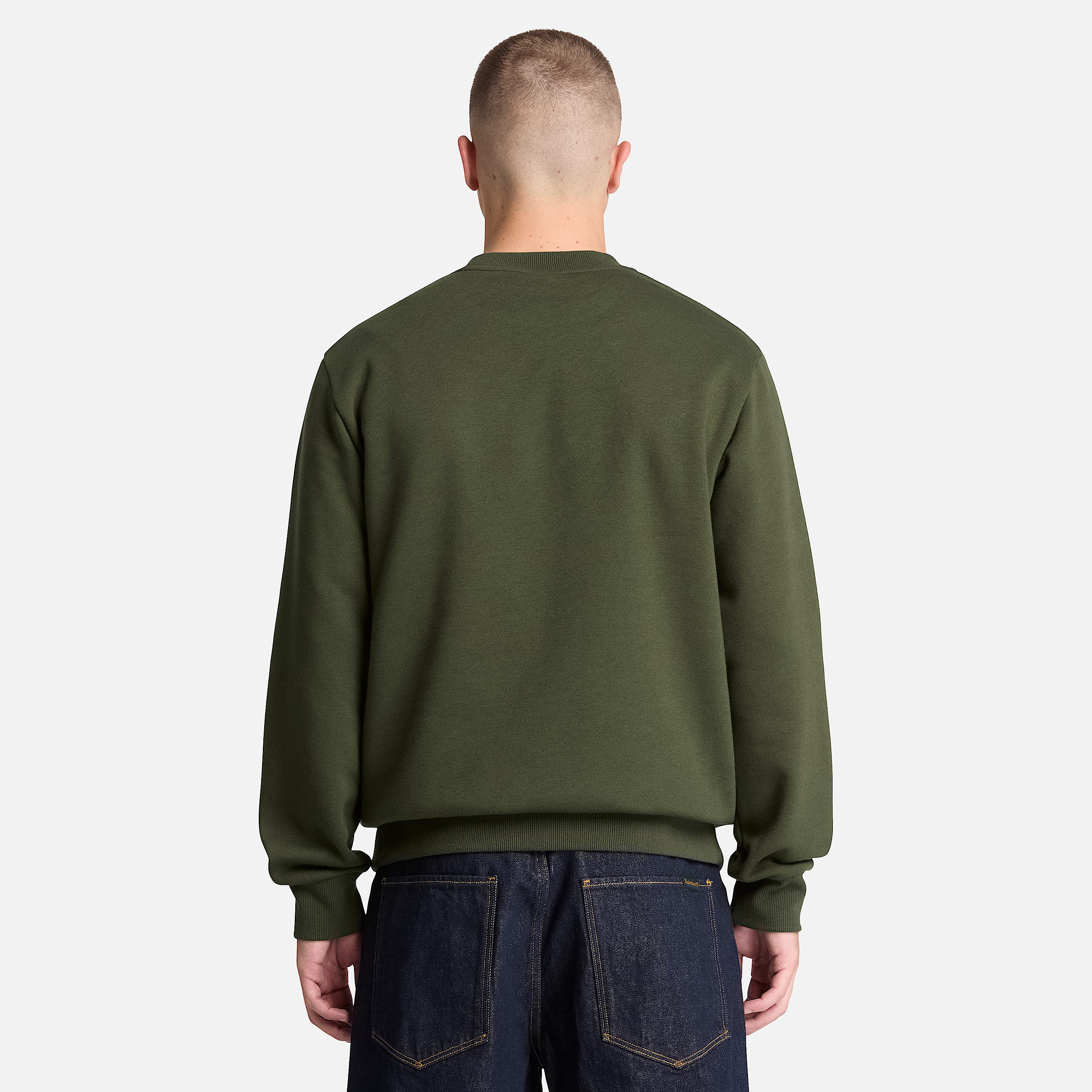 Mens Oyster River Chest Logo Crew Sweatshirt TBL Dark Green ALT8