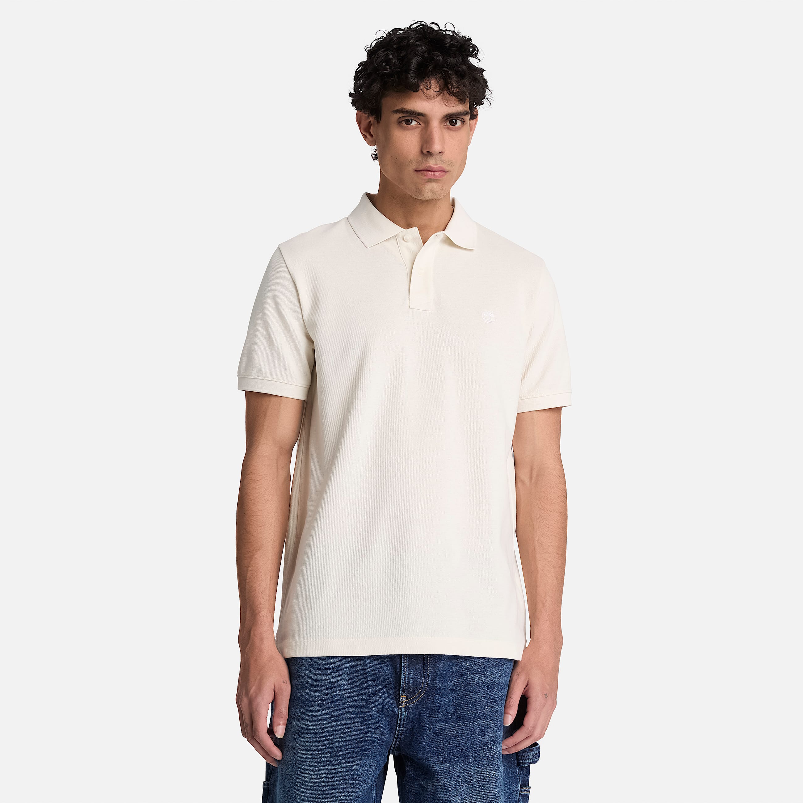 Mens Oyster River Regular ShortSleeve Polo TBL Vintage White ALT1