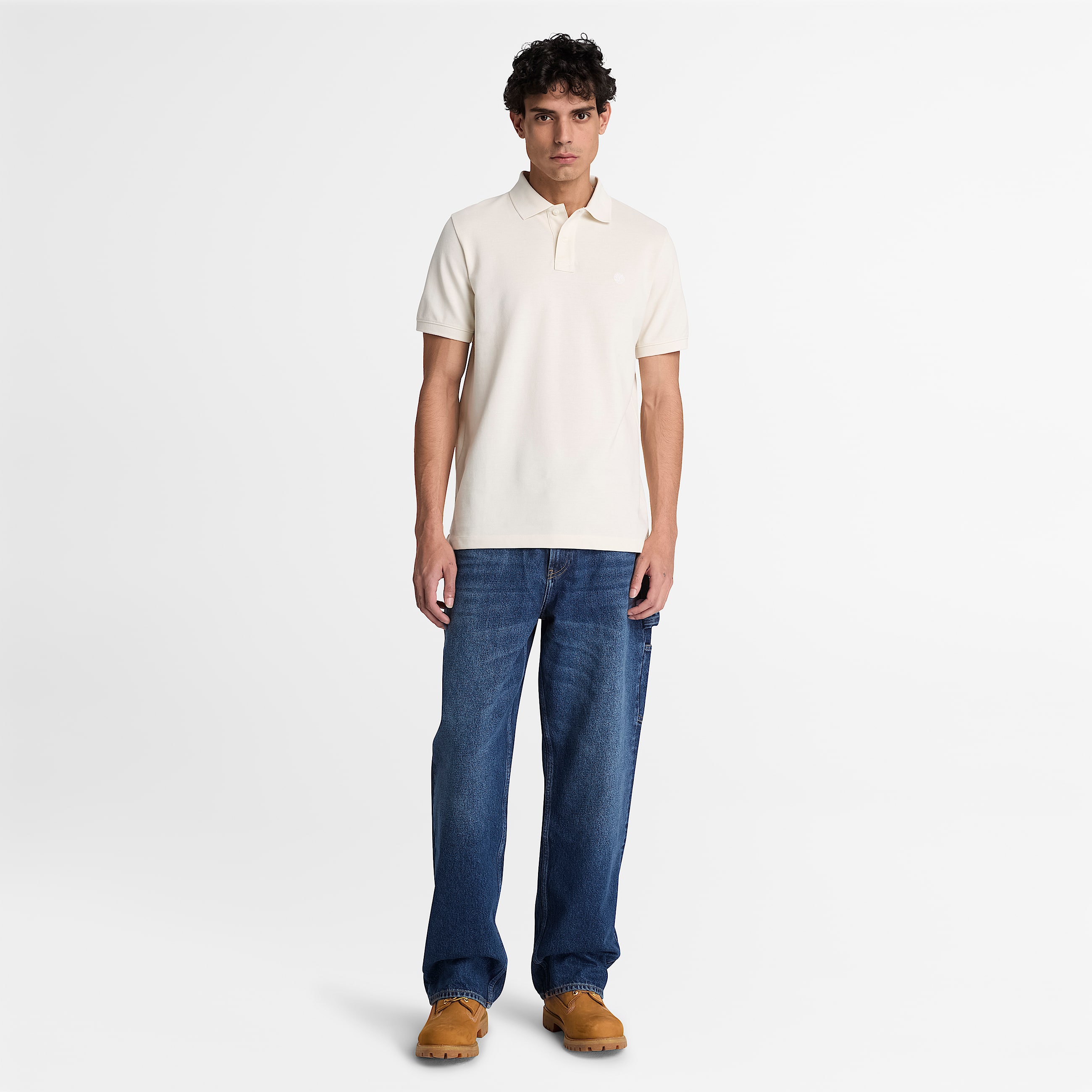 Mens Oyster River Regular ShortSleeve Polo TBL Vintage White ALT2