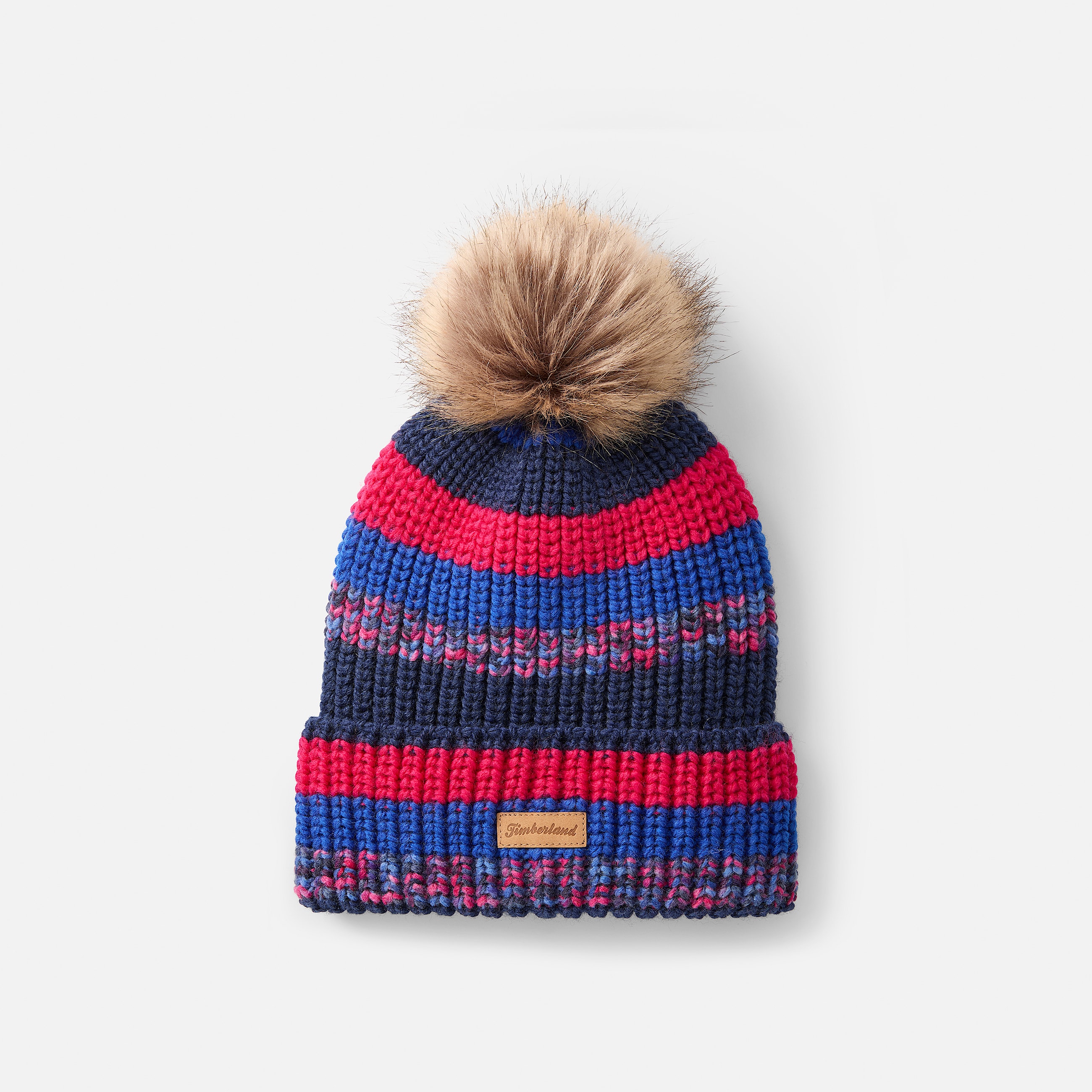 Gorro de punto grueso con pompn para mujer TBL Azul brillante HERO