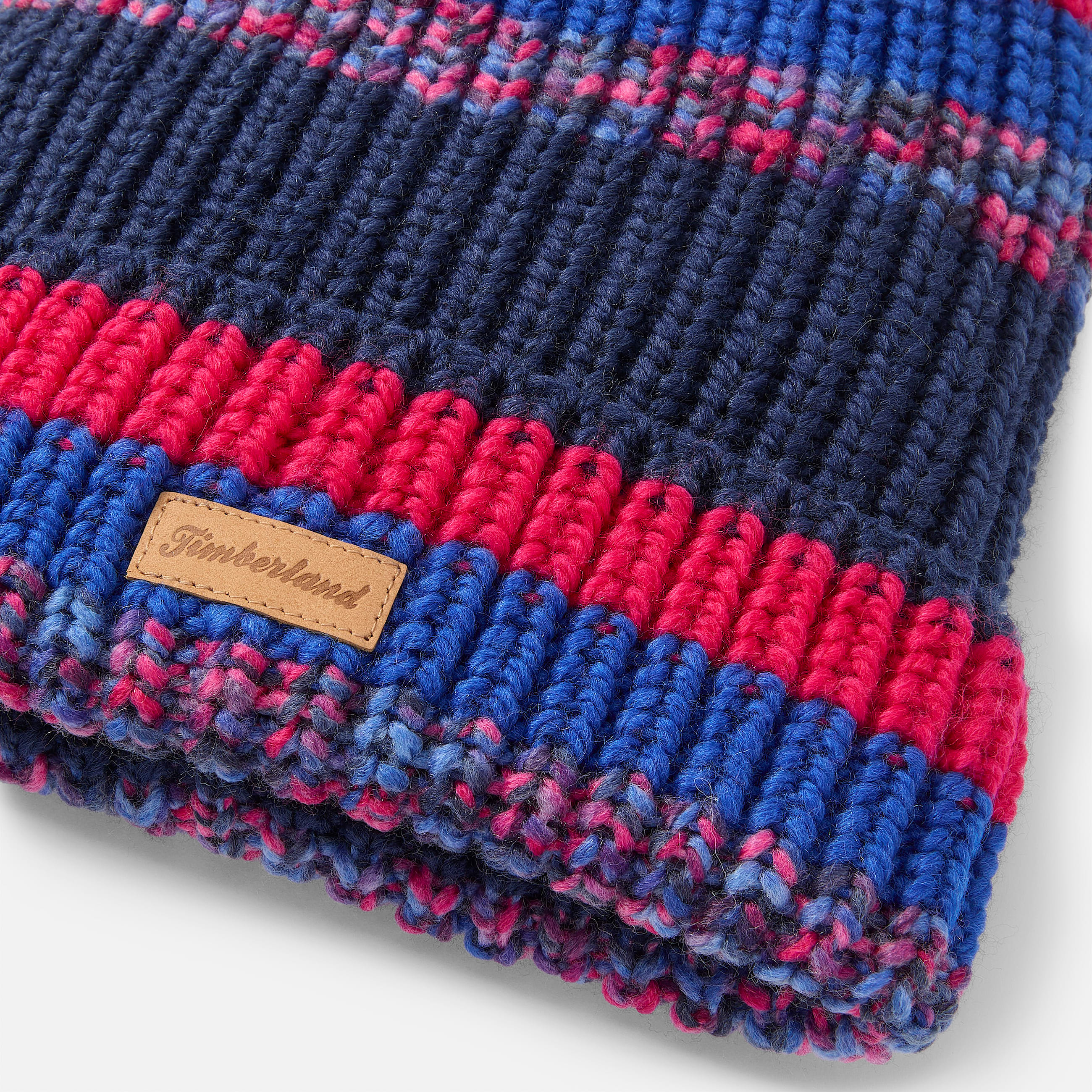 Gorro de punto grueso con pompn para mujer TBL Azul brillante ALT1