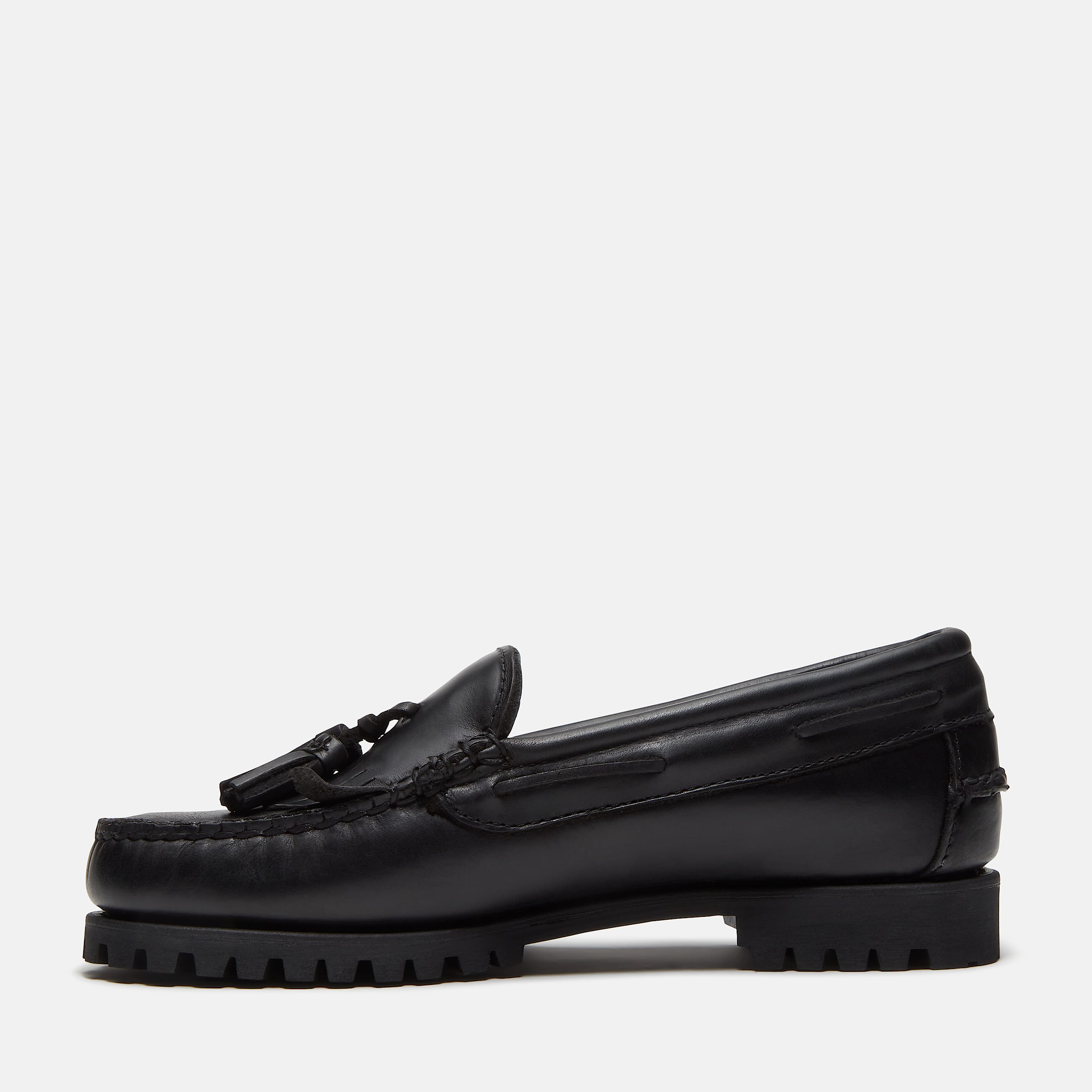 Womens Timberland Authentic Kiltie Loafer TBL Black FullGrain ALT6