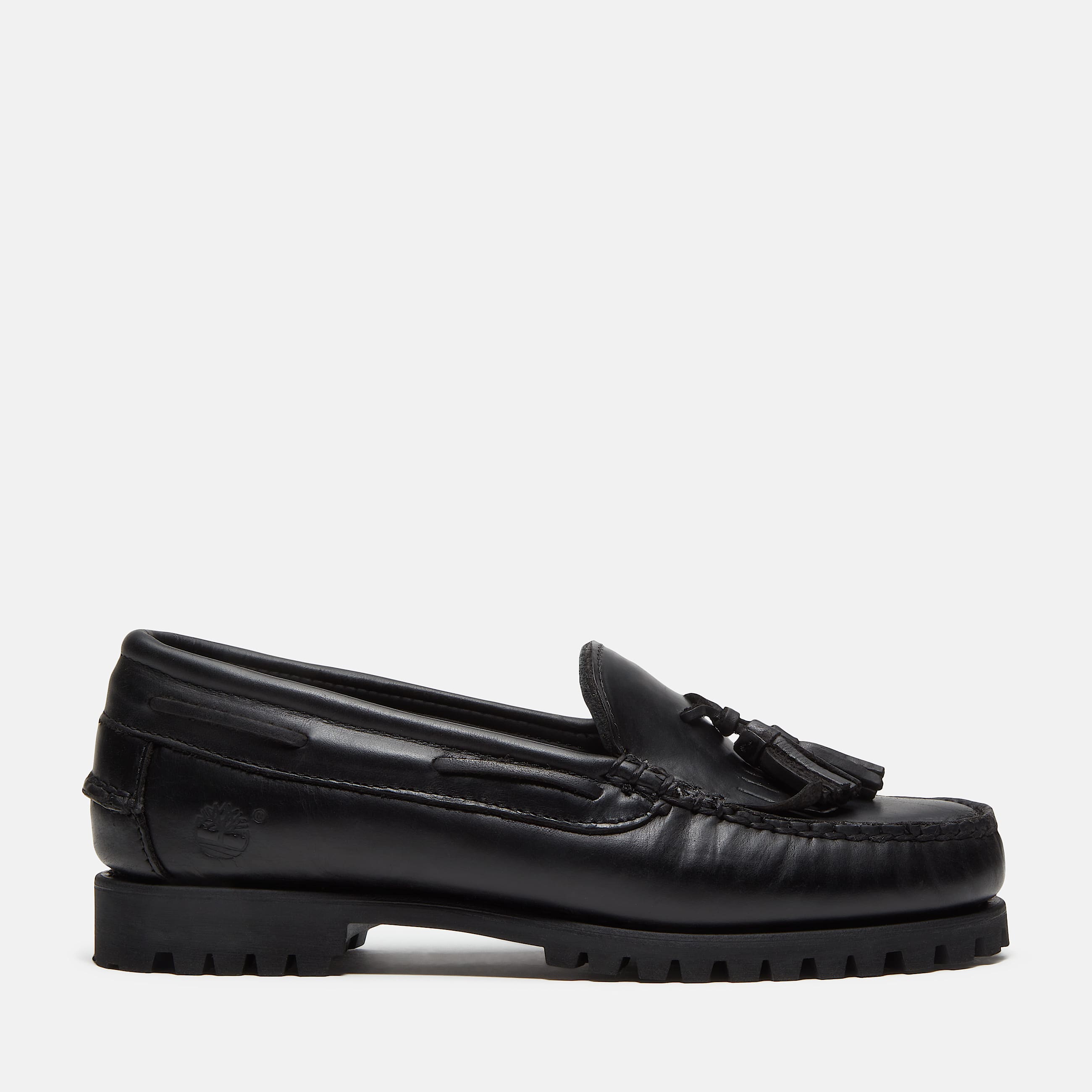 Womens Timberland Authentic Kiltie Loafer TBL Black FullGrain HERO