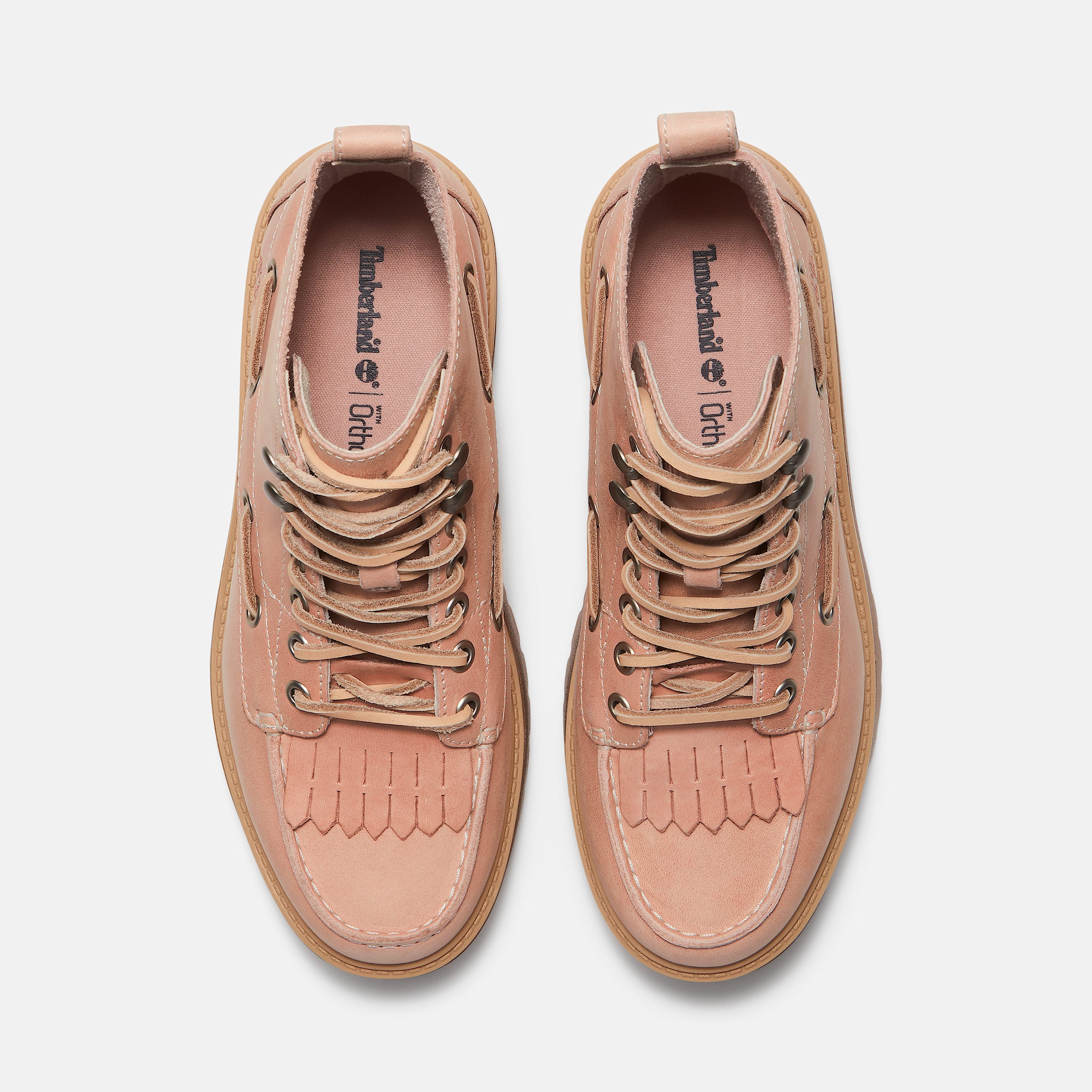 Botas con plataforma y agujetas Stone Street para Mujer TBL Piel de grano entero rosa claro ALT2