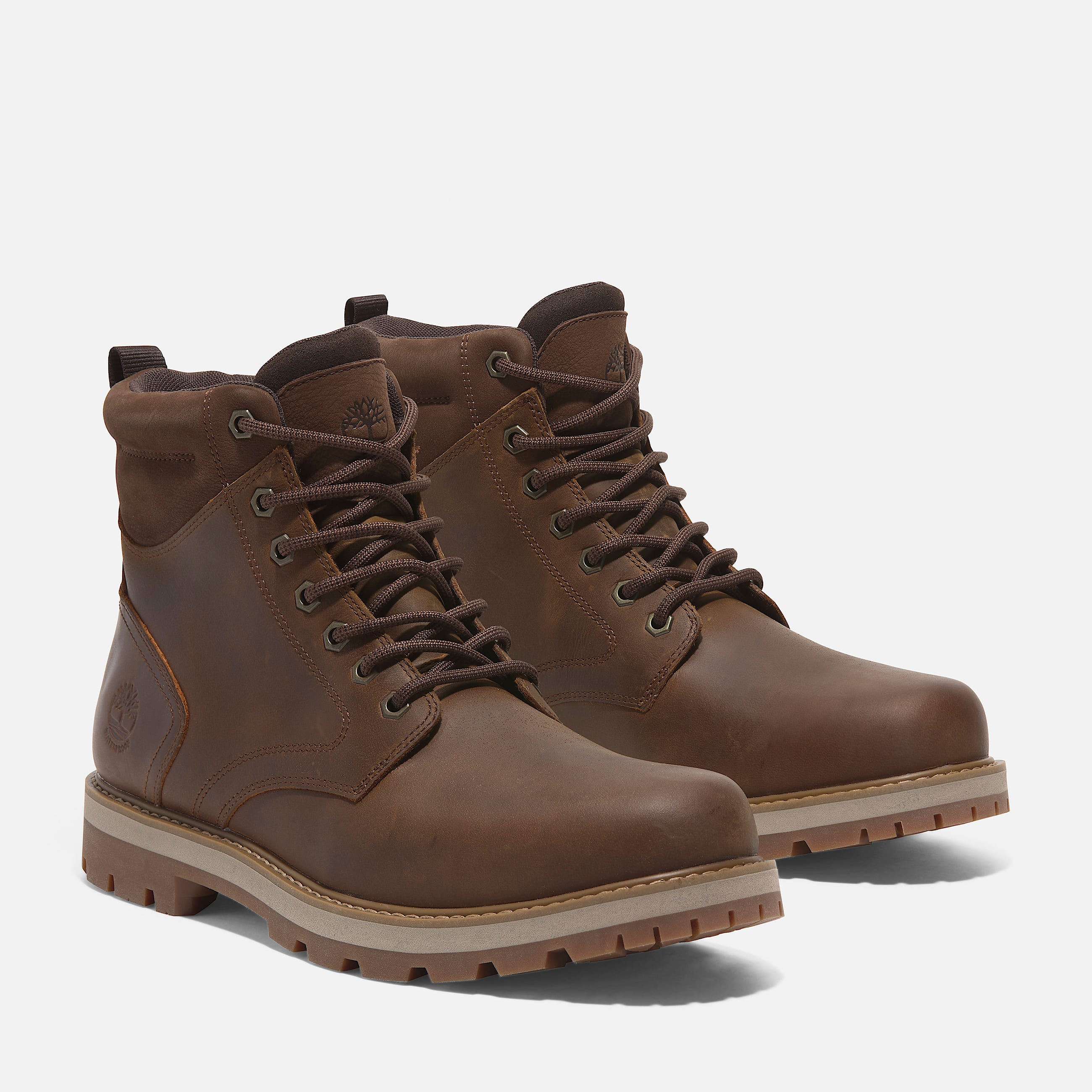 Botte lace impermable Britton Road  tige mihaute pour hommes TBL Cuir pleine fleur rouille ALT4