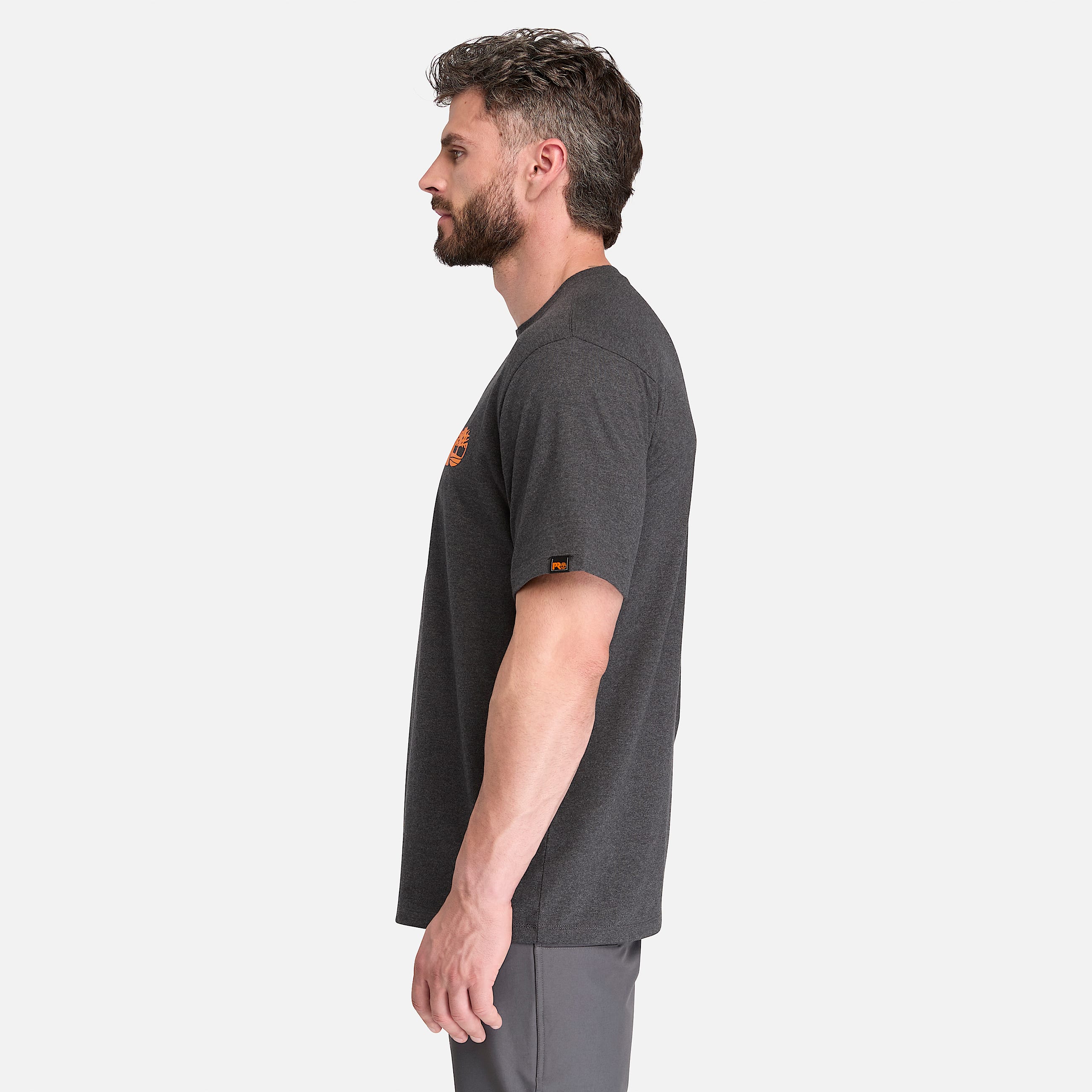 Mens Timberland PRO Logo ShortSleeve TShirt TBL Black Heather ALT7