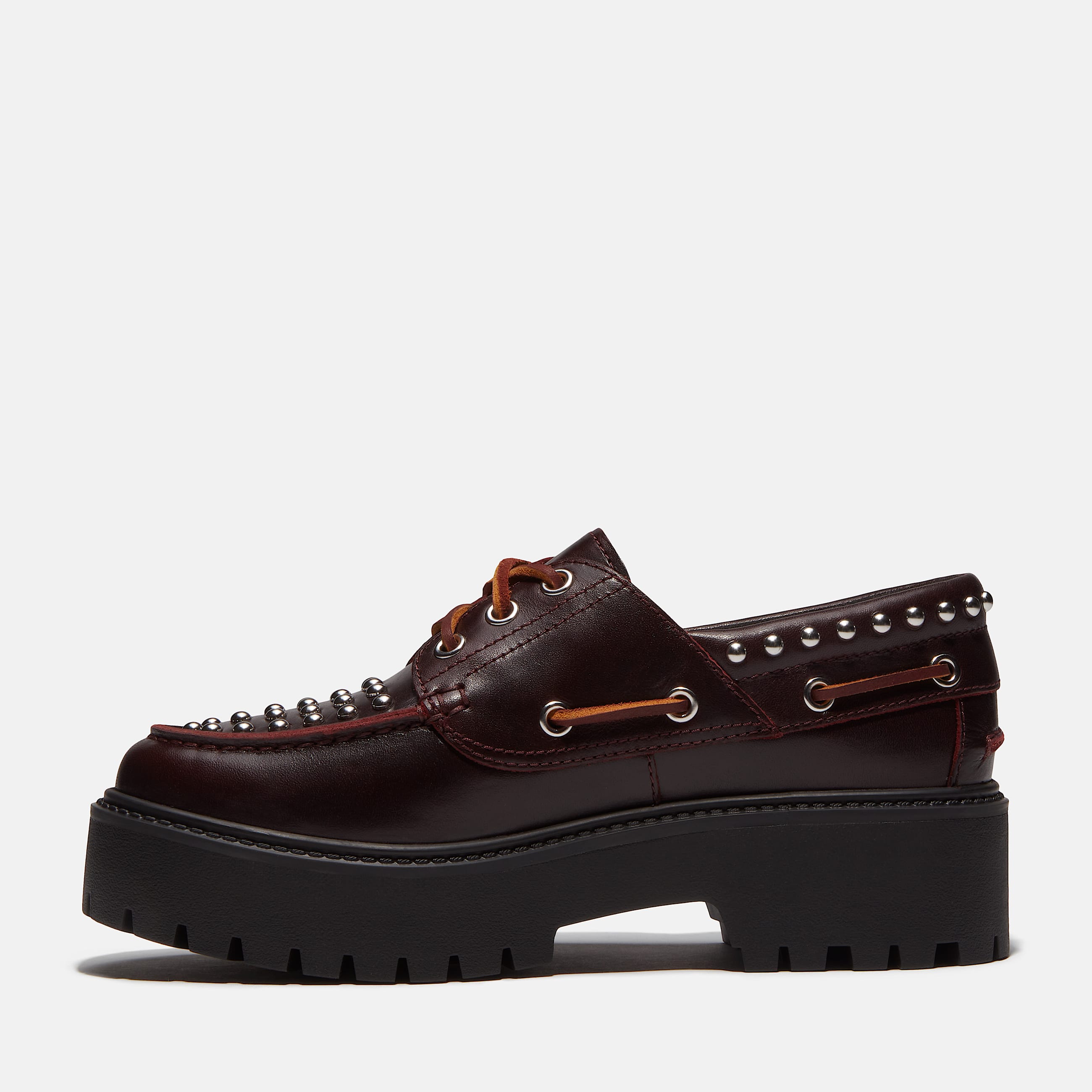 Womens Stone Street Platform Boat Shoe TBL Burgundy FullGrain ALT6
