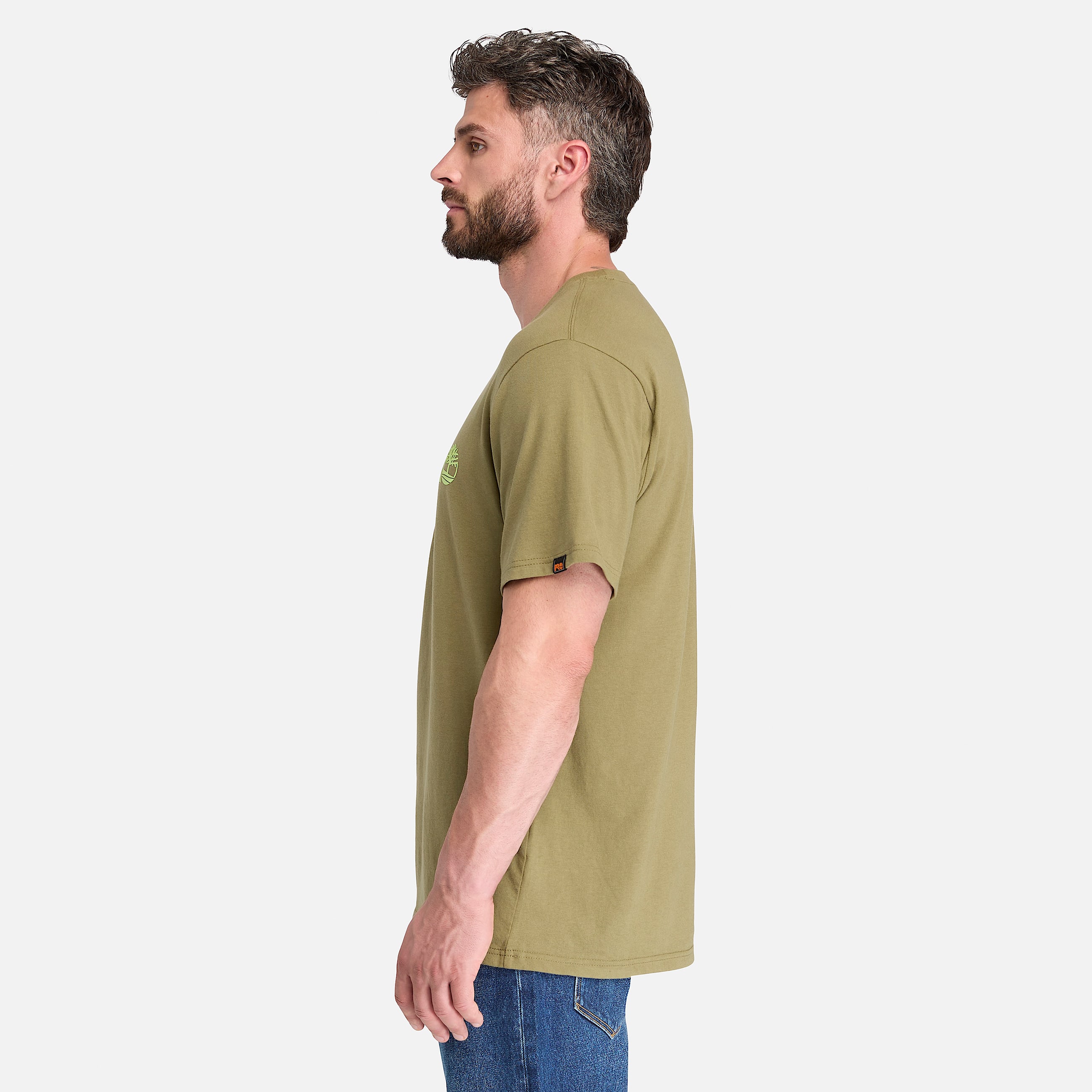 Mens Timberland PRO Logo ShortSleeve TShirt TBL Burnt Olive ALT7