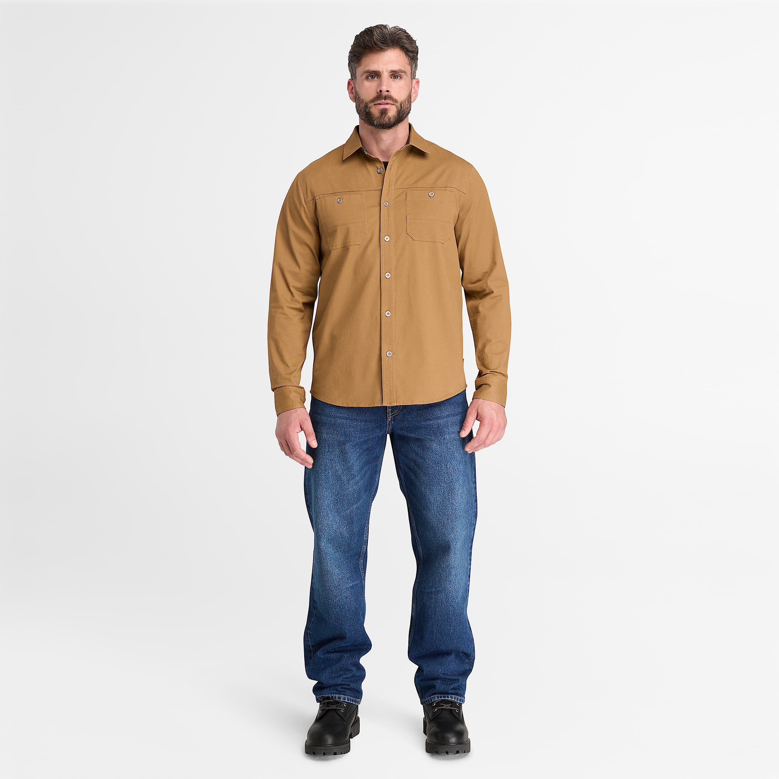 Mens Timberland PRO Stretch Twill Work Shirt TBL Dark Wheat ALT2
