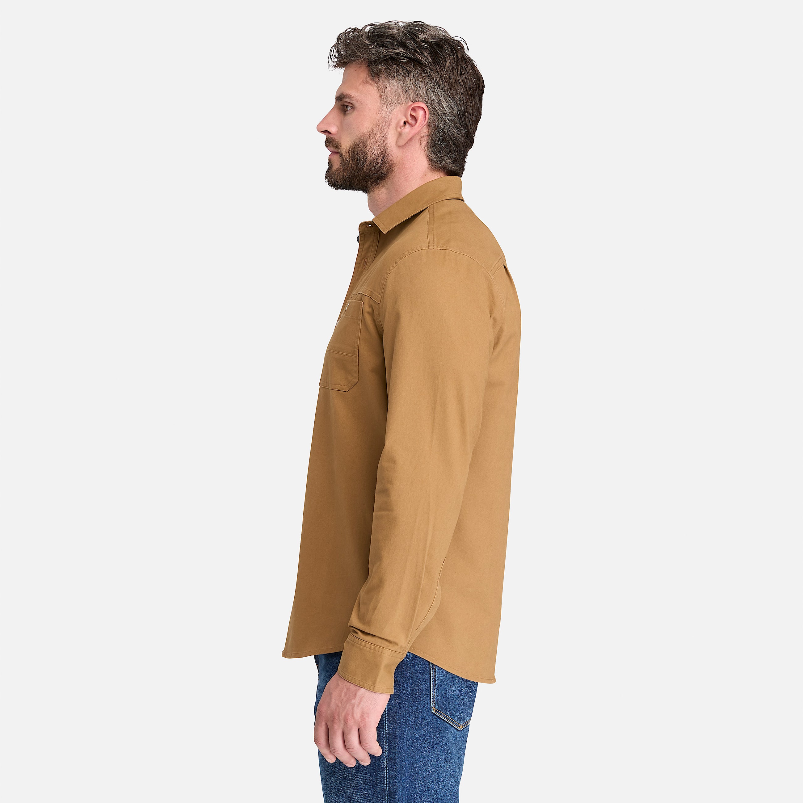 Mens Timberland PRO Stretch Twill Work Shirt TBL Dark Wheat ALT7