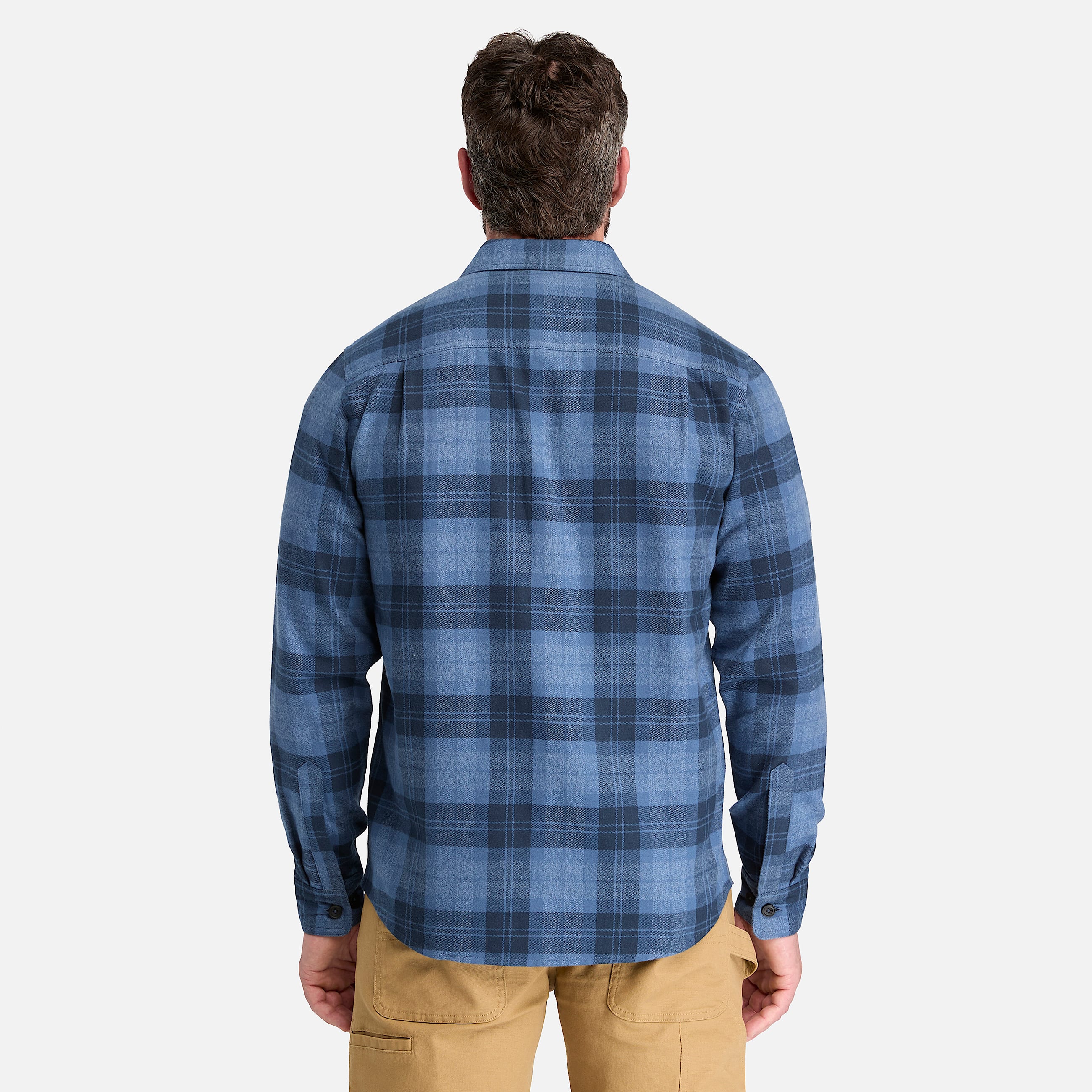 Mens Timberland PRO Double Pocket Flannel Shirt TBL Navy ALT8