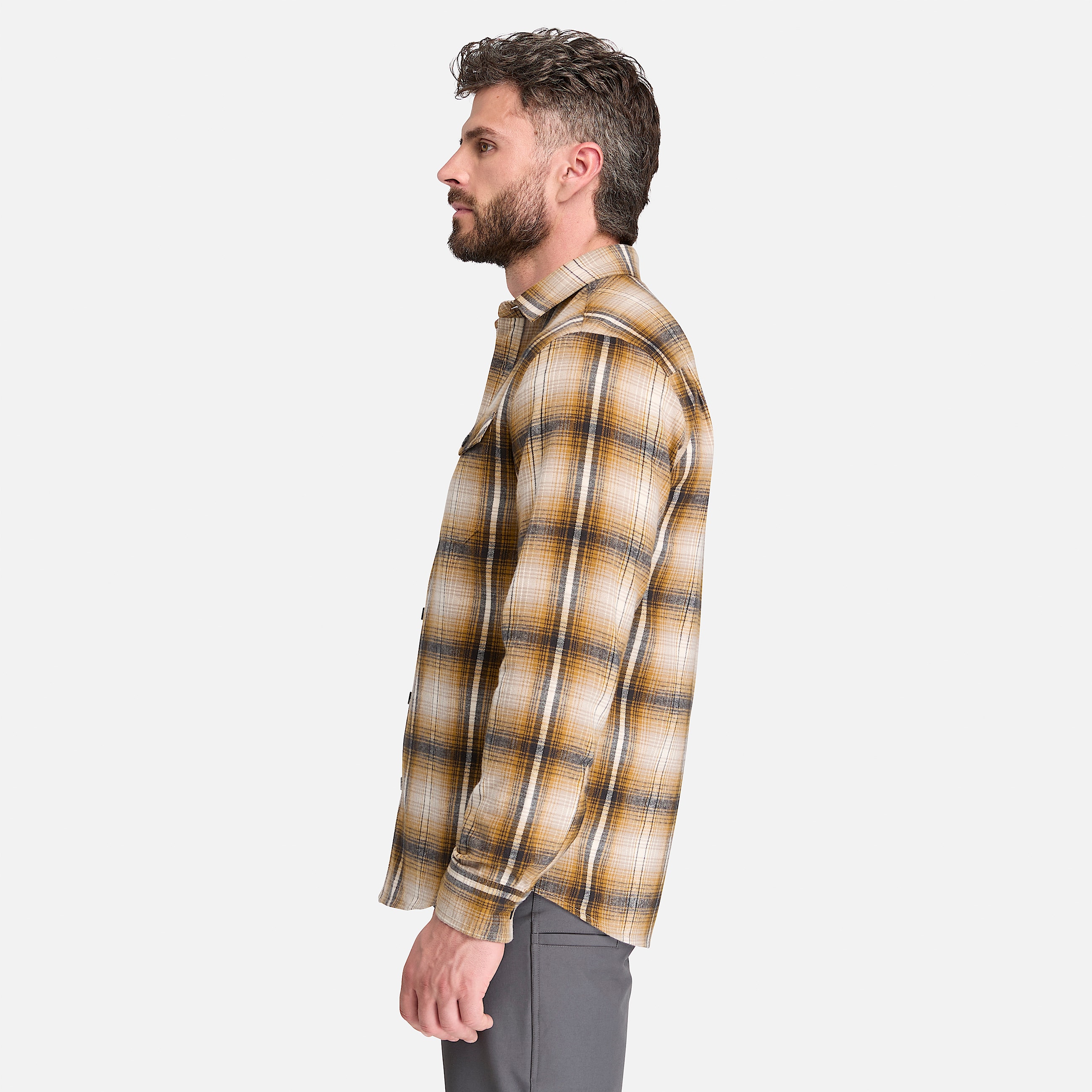 Mens Timberland PRO Double Pocket Flannel Shirt TBL Tan ALT7
