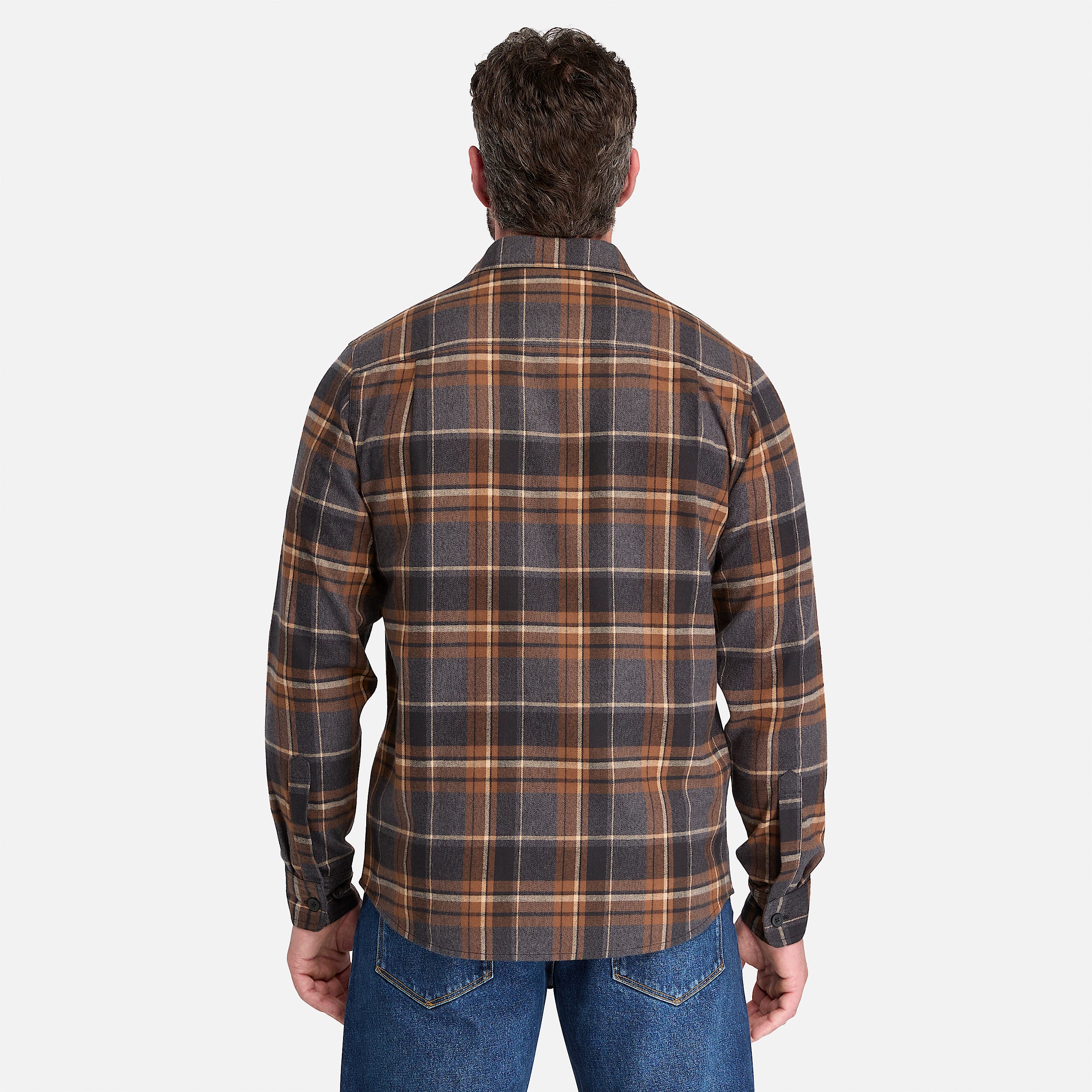 Mens Timberland PRO Double Pocket Flannel Shirt TBL BlackBrown ALT8