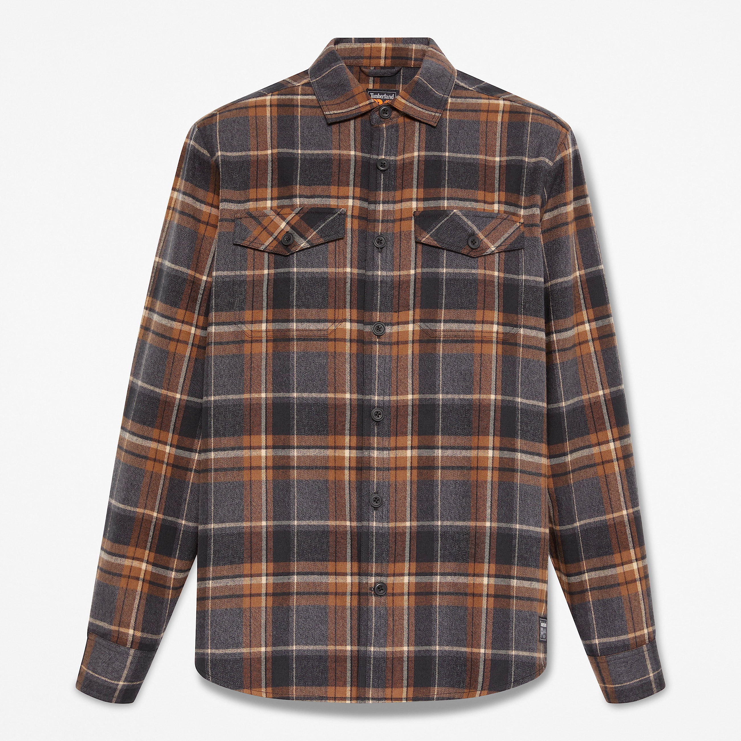 Mens Timberland PRO Double Pocket Flannel Shirt TBL BlackBrown HERO