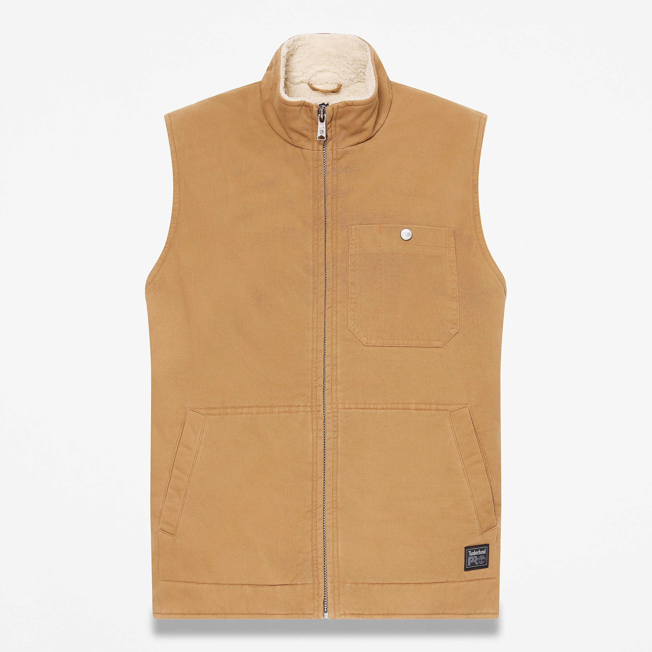 Mens Timberland PRO FleeceLined Twill Vest TBL Dark Wheat HERO