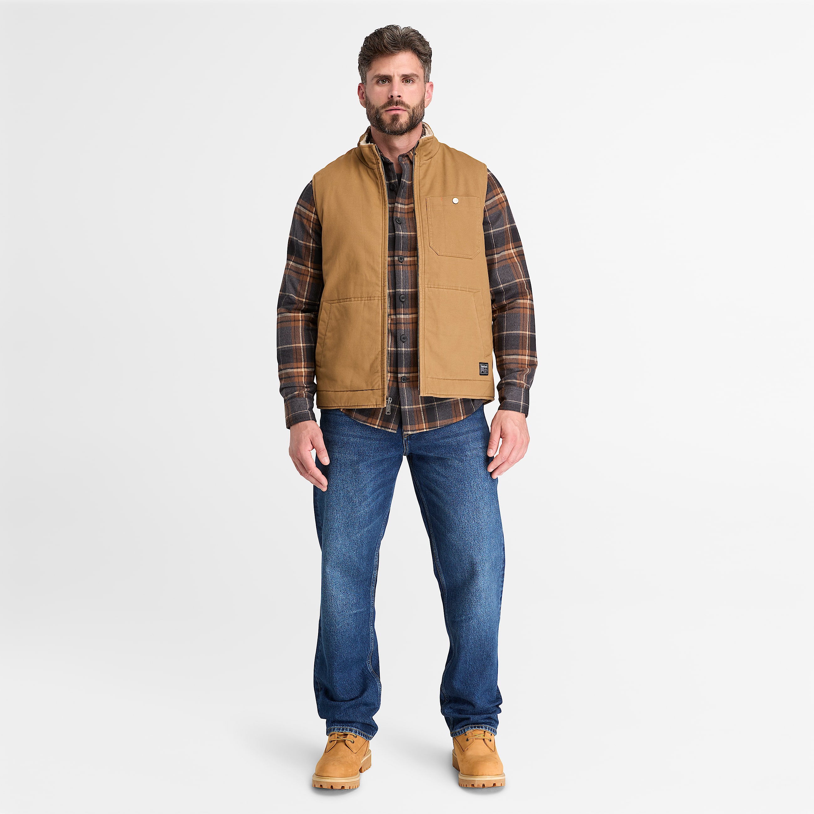 Mens Timberland PRO FleeceLined Twill Vest TBL Dark Wheat ALT2