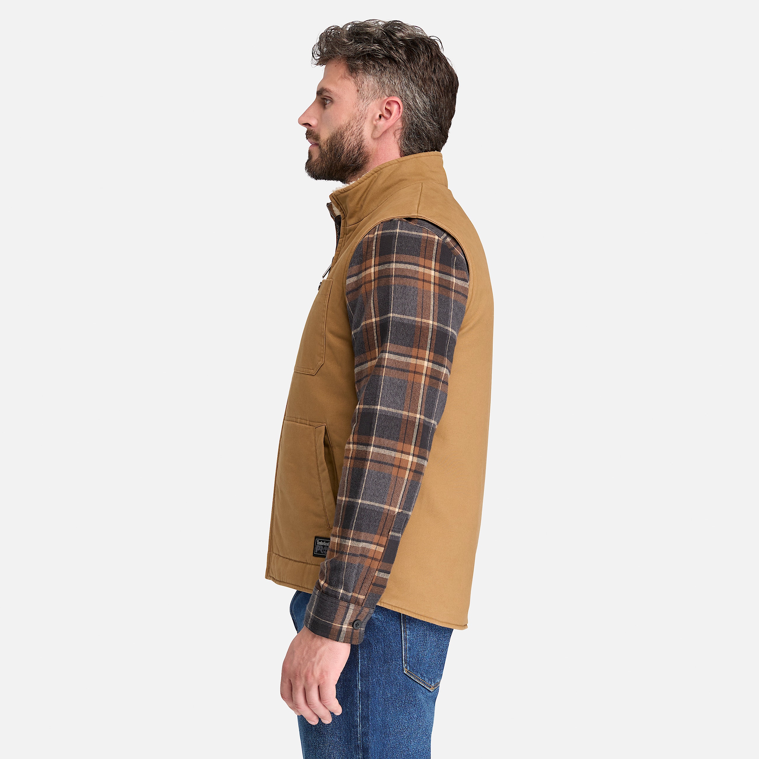 Mens Timberland PRO FleeceLined Twill Vest TBL Dark Wheat ALT7