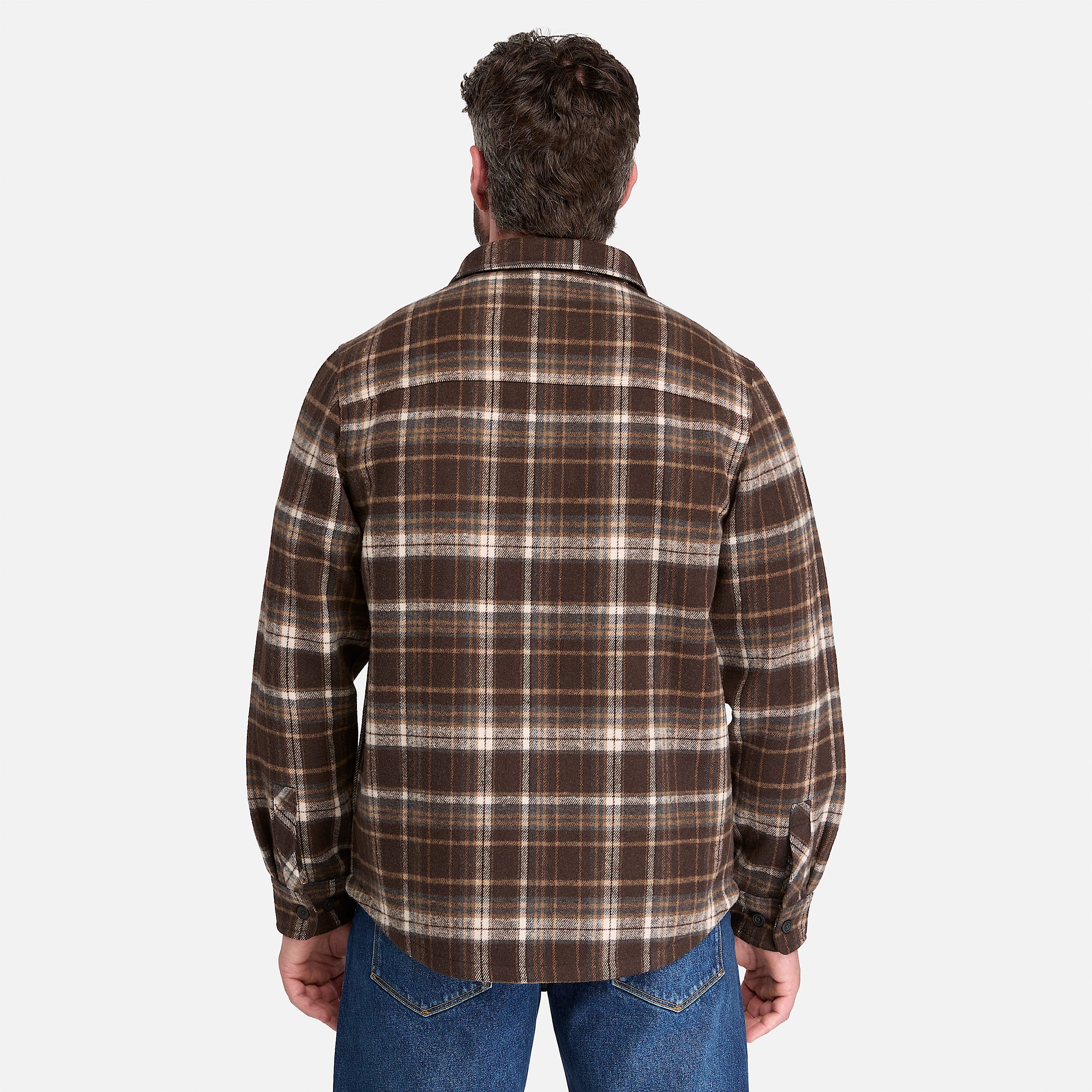 Mens Timberland PRO FleeceBonded Flannel Overshirt TBL Brown ALT8