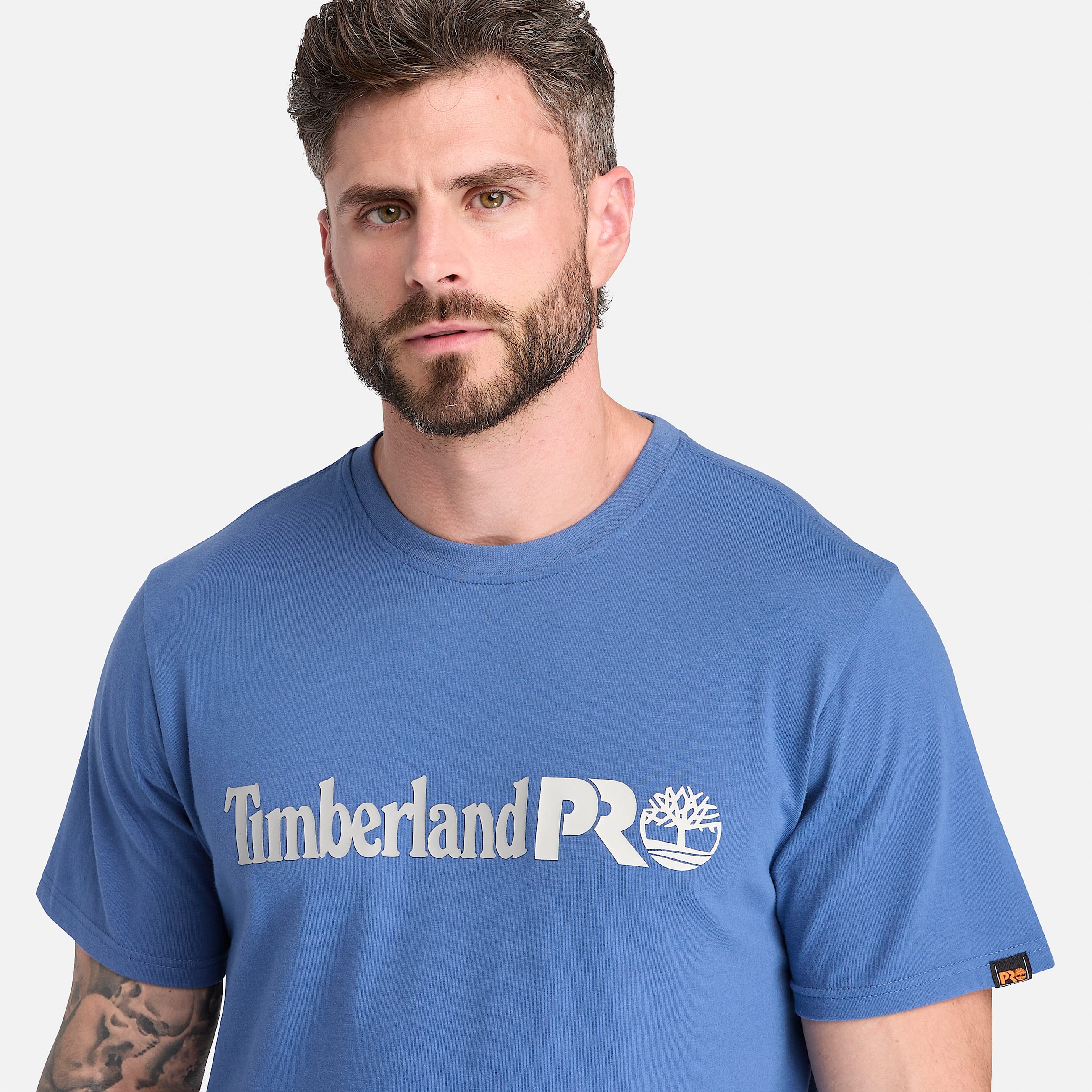 Mens Timberland PRO Logo ShortSleeve TShirt TBL True Navy ALT3