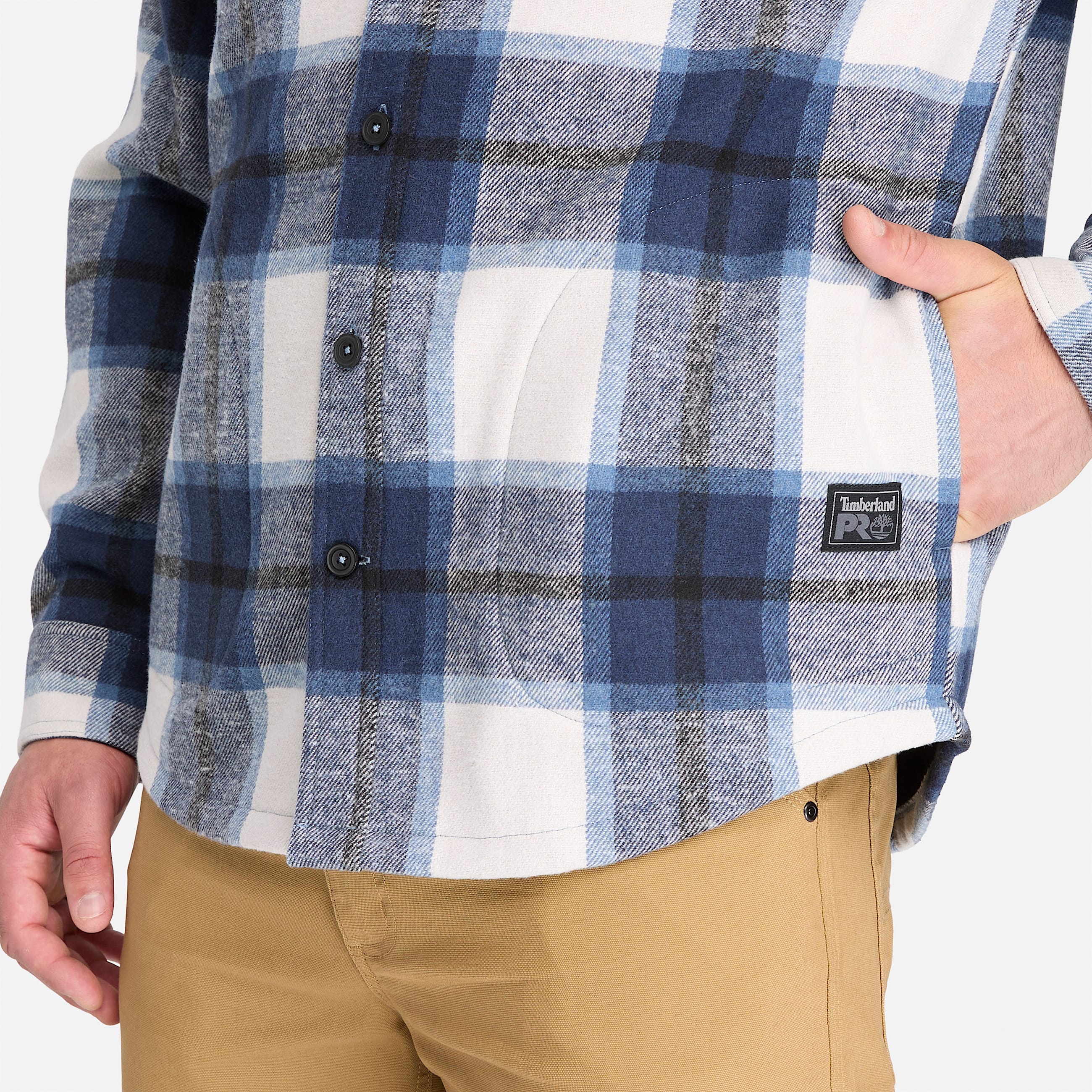 Mens Timberland PRO FleeceBonded Flannel Overshirt TBL Blue ALT3