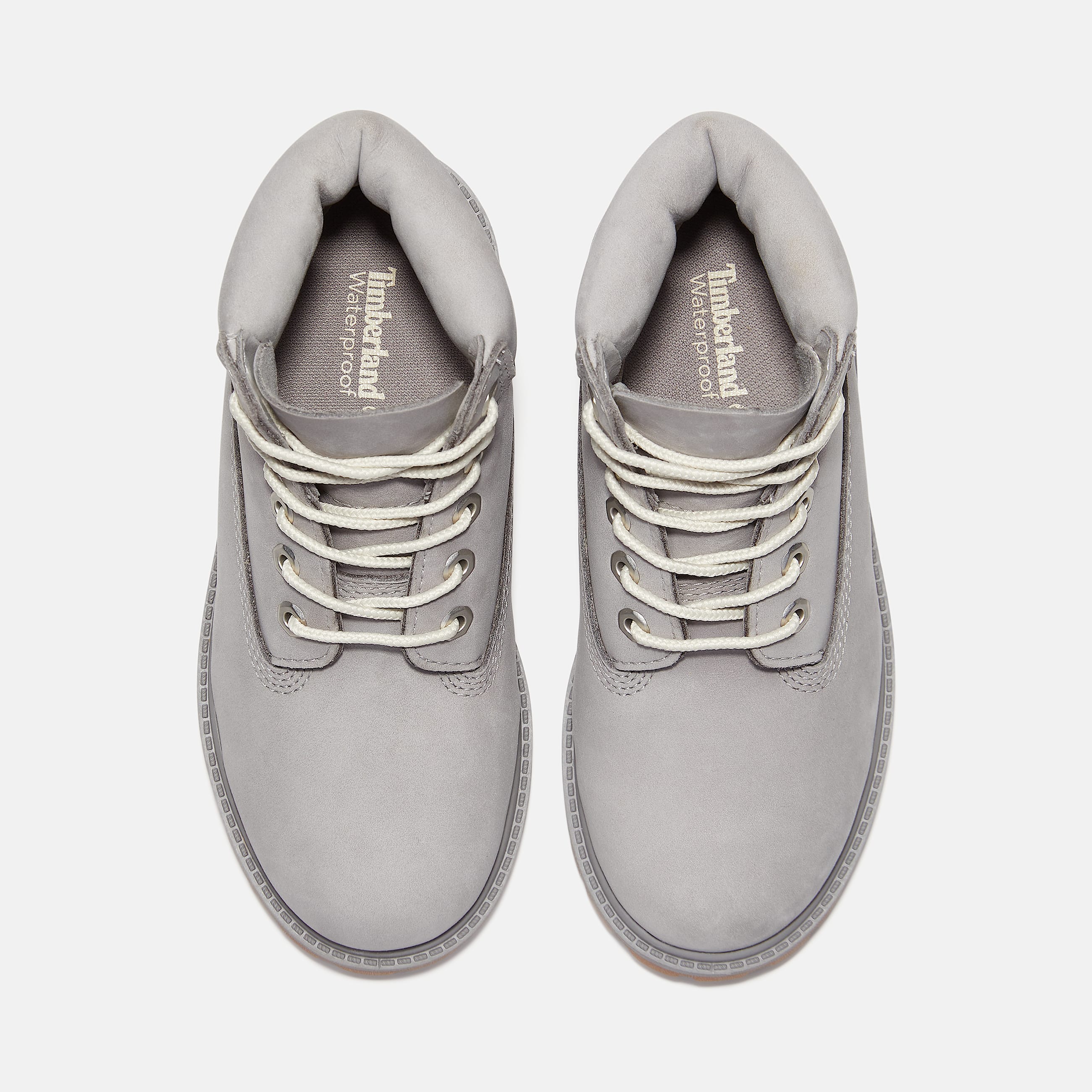 Youth Timberland Premium 6Inch Waterproof Boot TBL Medium Grey Nubuck ALT2