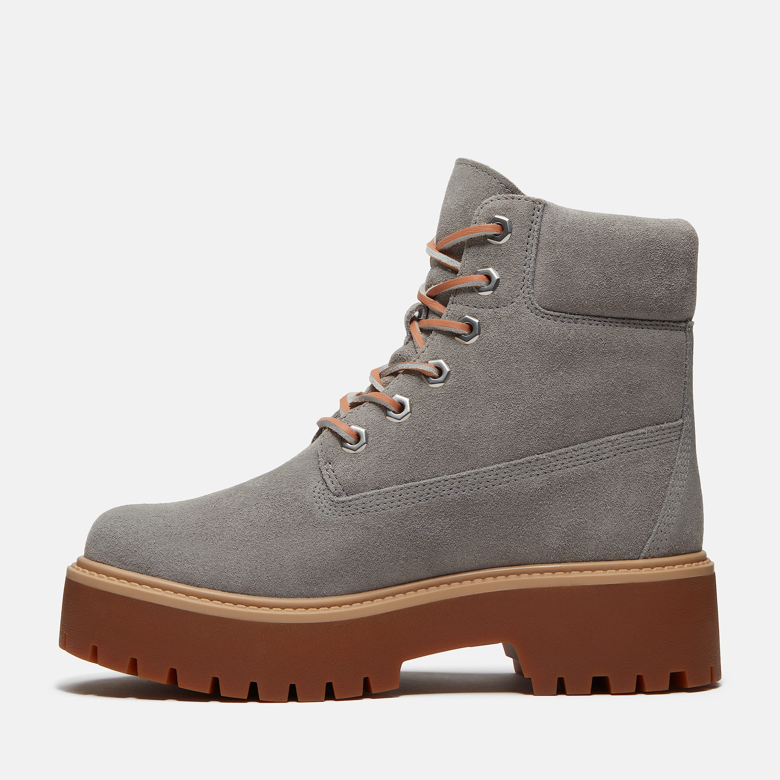 Womens Stone Street Platform 6Inch Boot TBL Medium Grey Suede ALT6