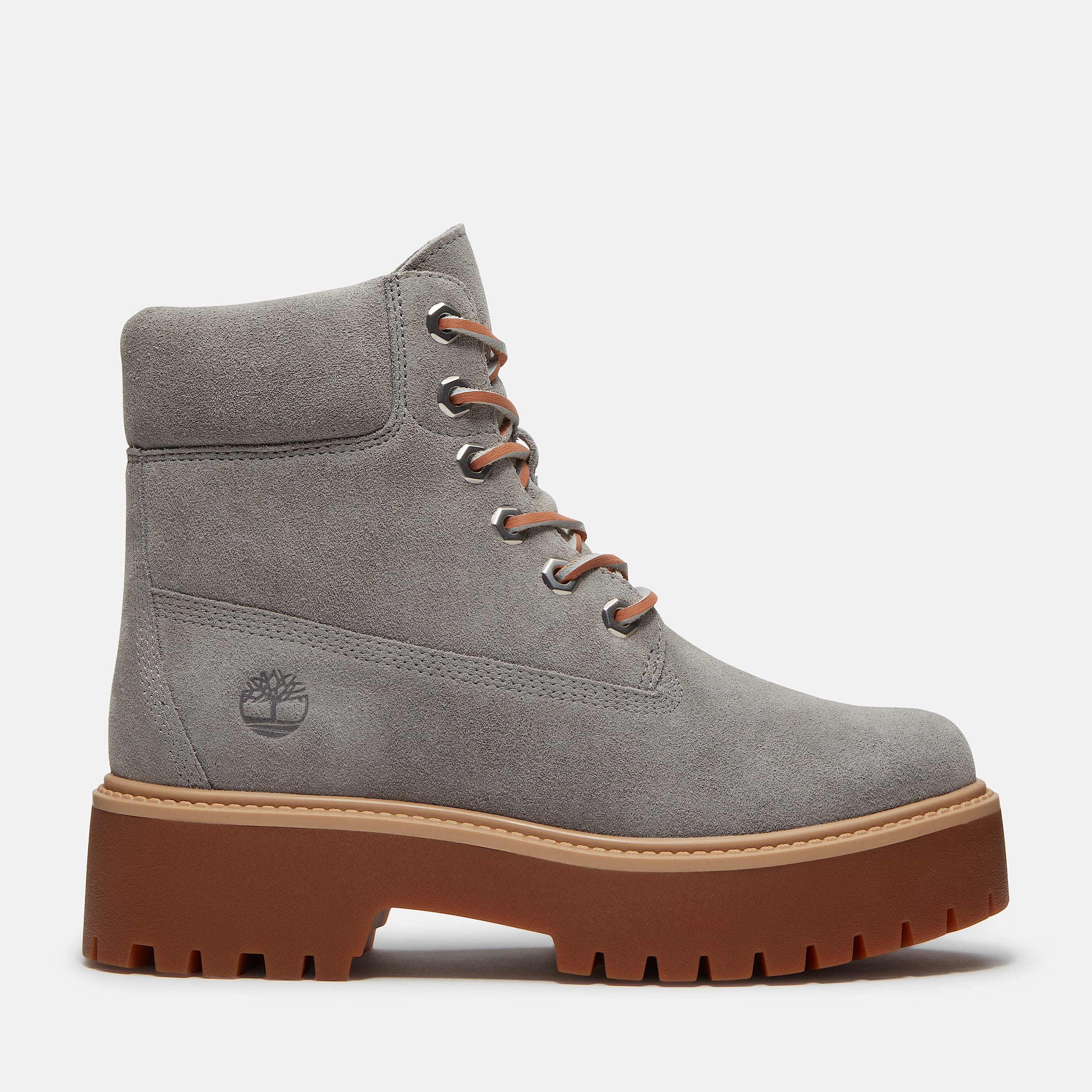 Womens Stone Street Platform 6Inch Boot TBL Medium Grey Suede HERO