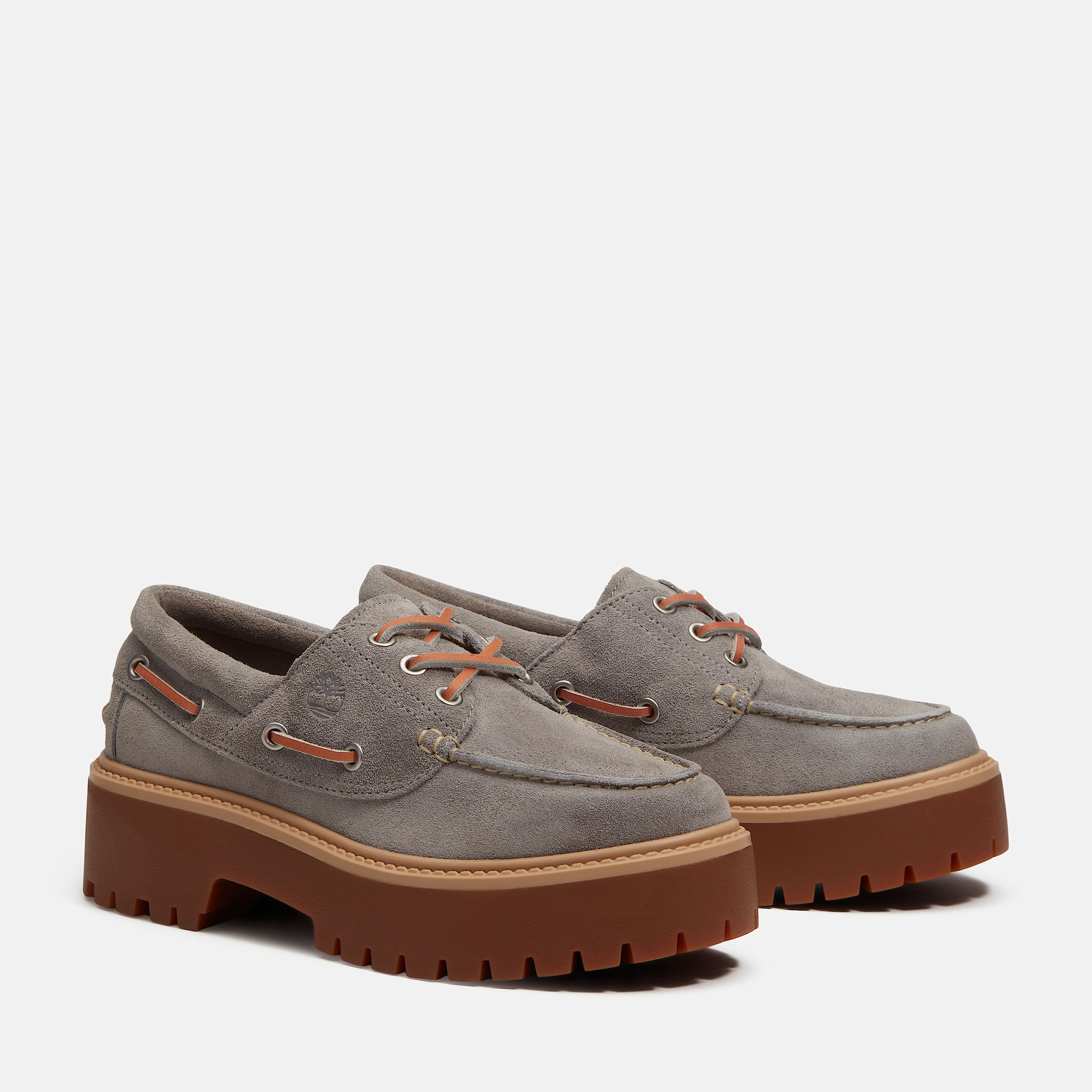Womens Stone Street Platform Boat Shoe TBL Medium Grey Suede ALT4