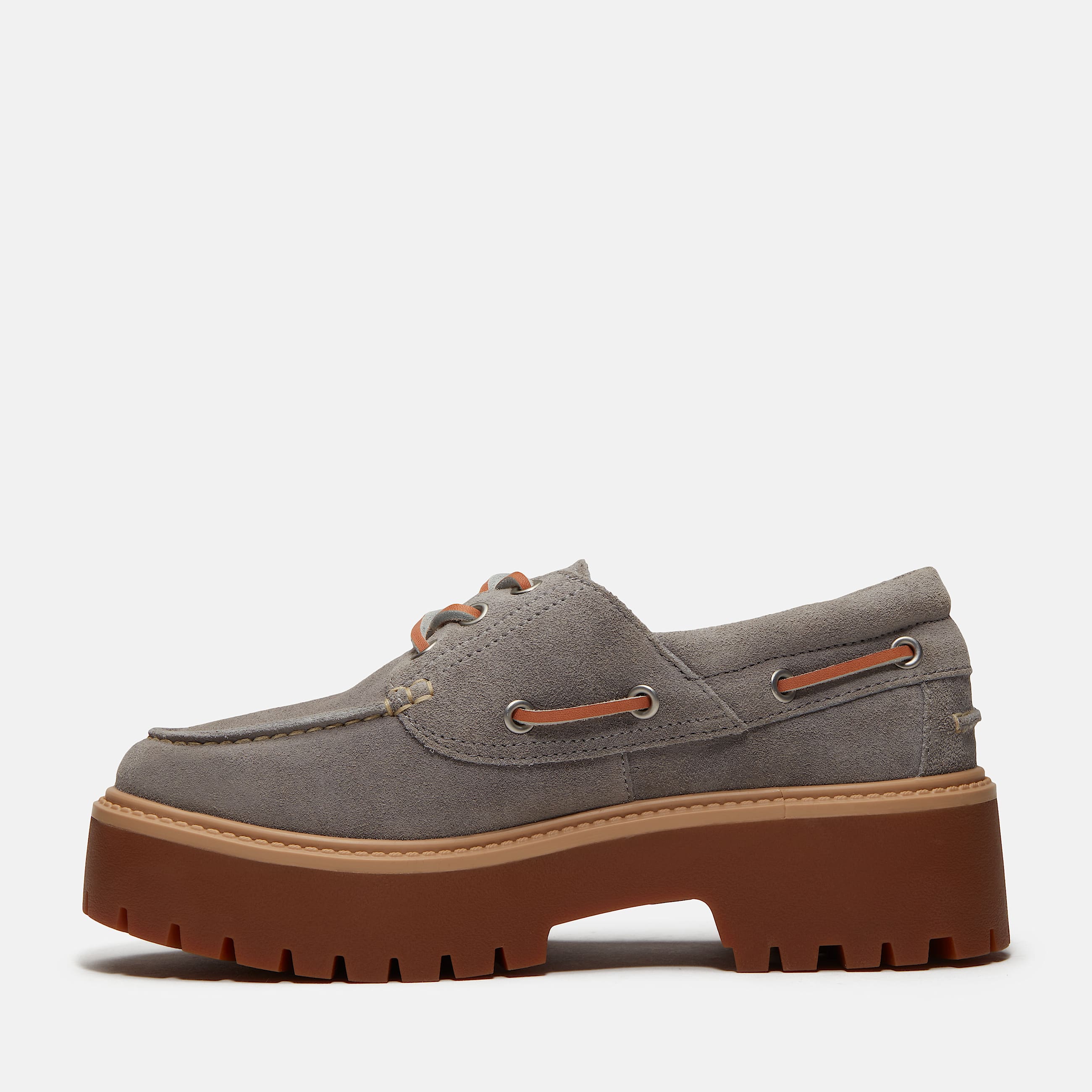 Womens Stone Street Platform Boat Shoe TBL Medium Grey Suede ALT6