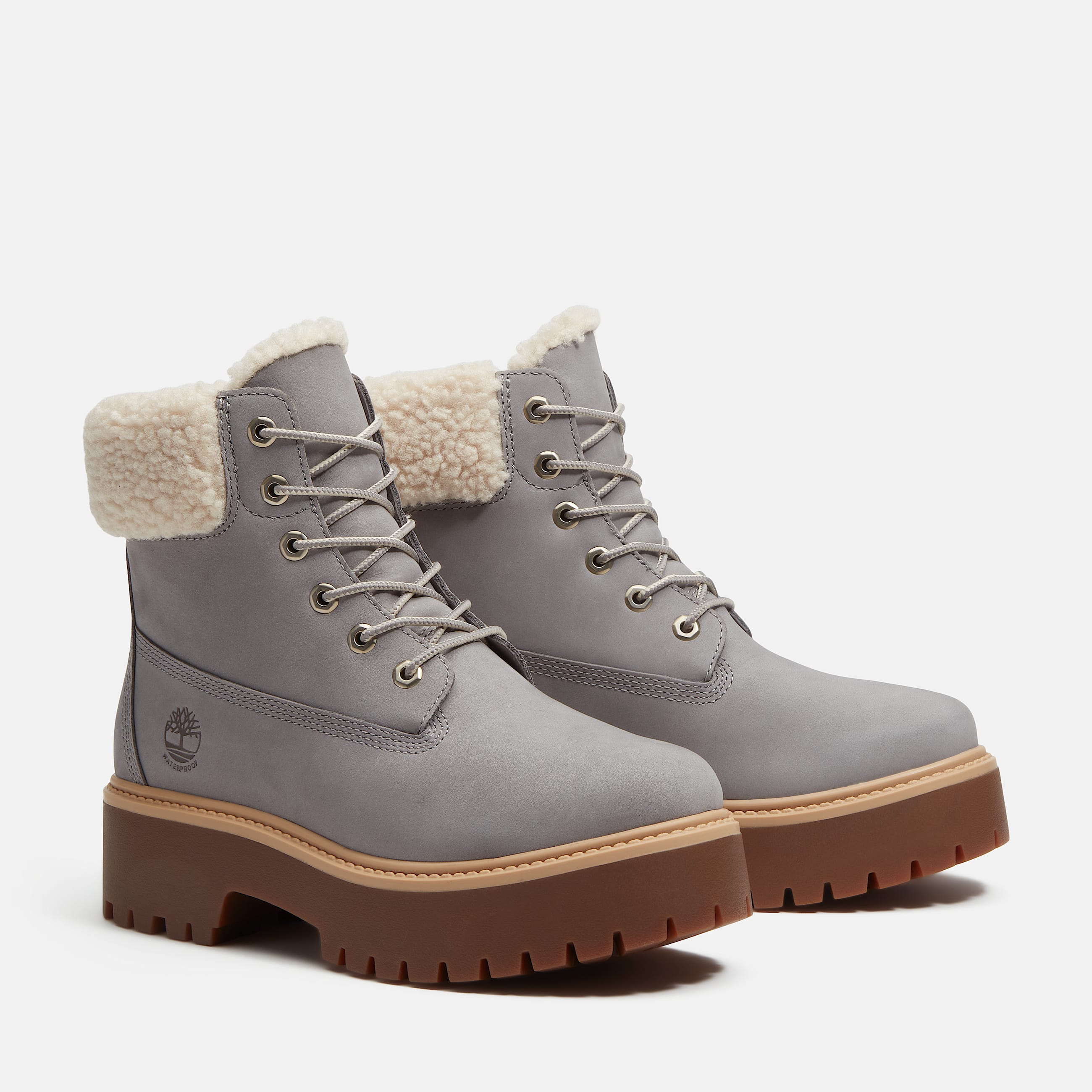 Womens Stone Street Platform WarmLined Waterproof Boot TBL Medium Grey Nubuck ALT4