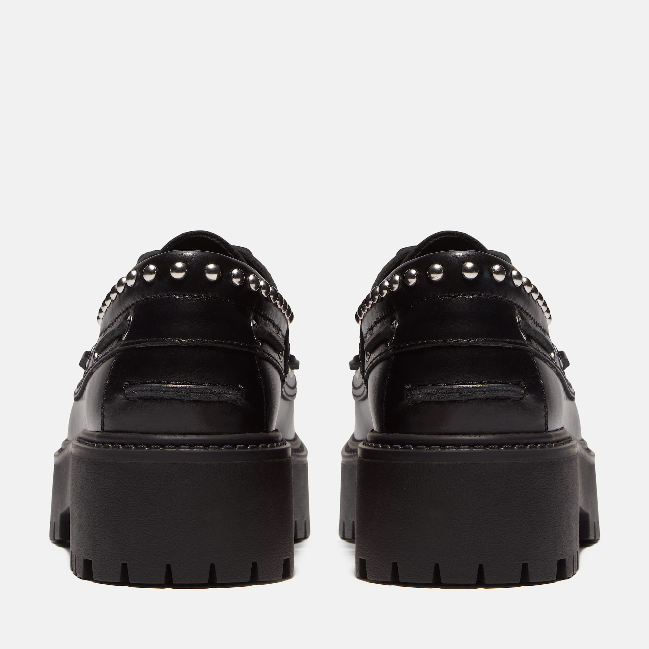 Womens Stone Street Platform Boat Shoe TBL Black FullGrain ALT5