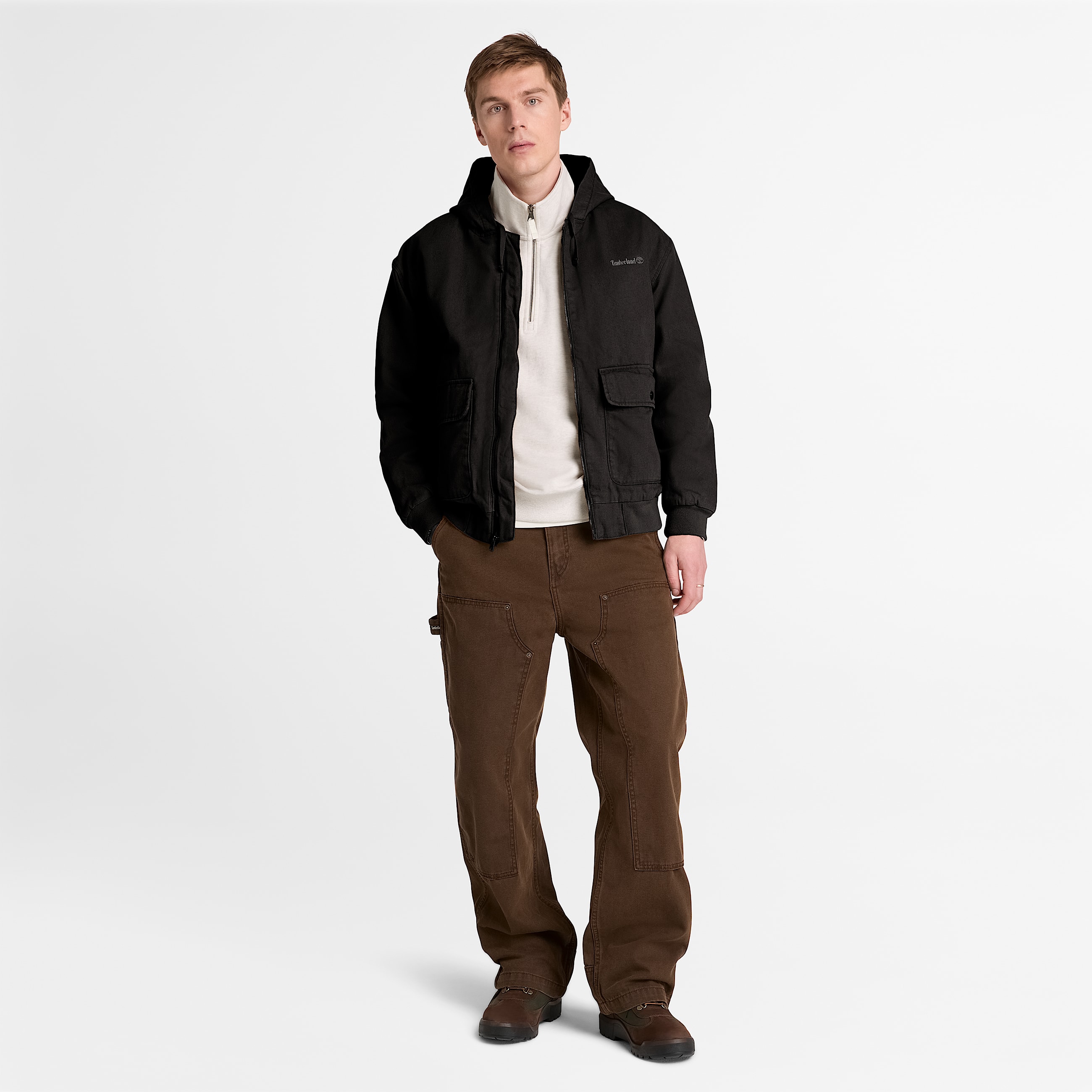 Mens Insulated Canvas Bomber TBL Black ALT2