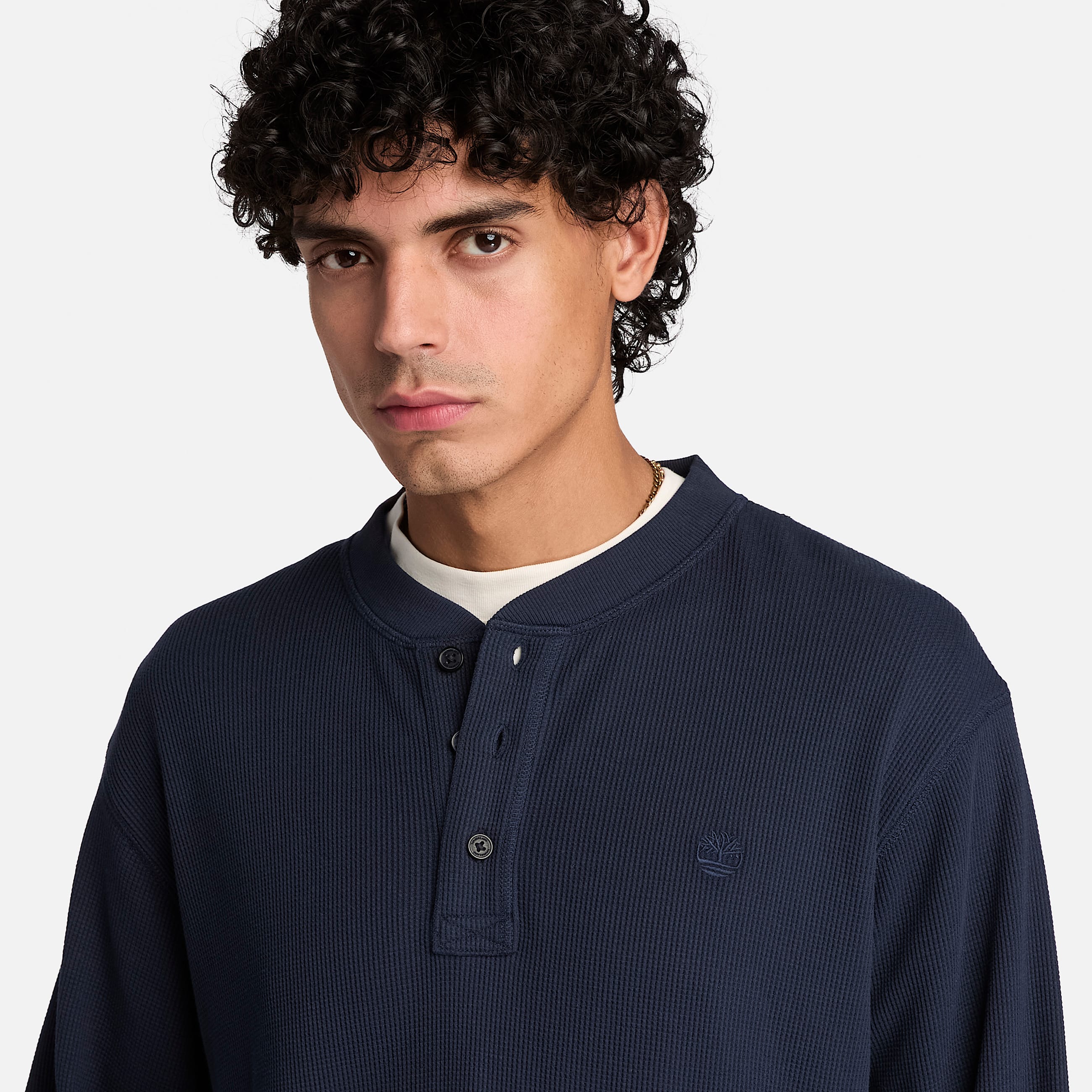 Polo de manga larga Wharf River Waffle para Hombre TBL Zafiro oscuro ALT3