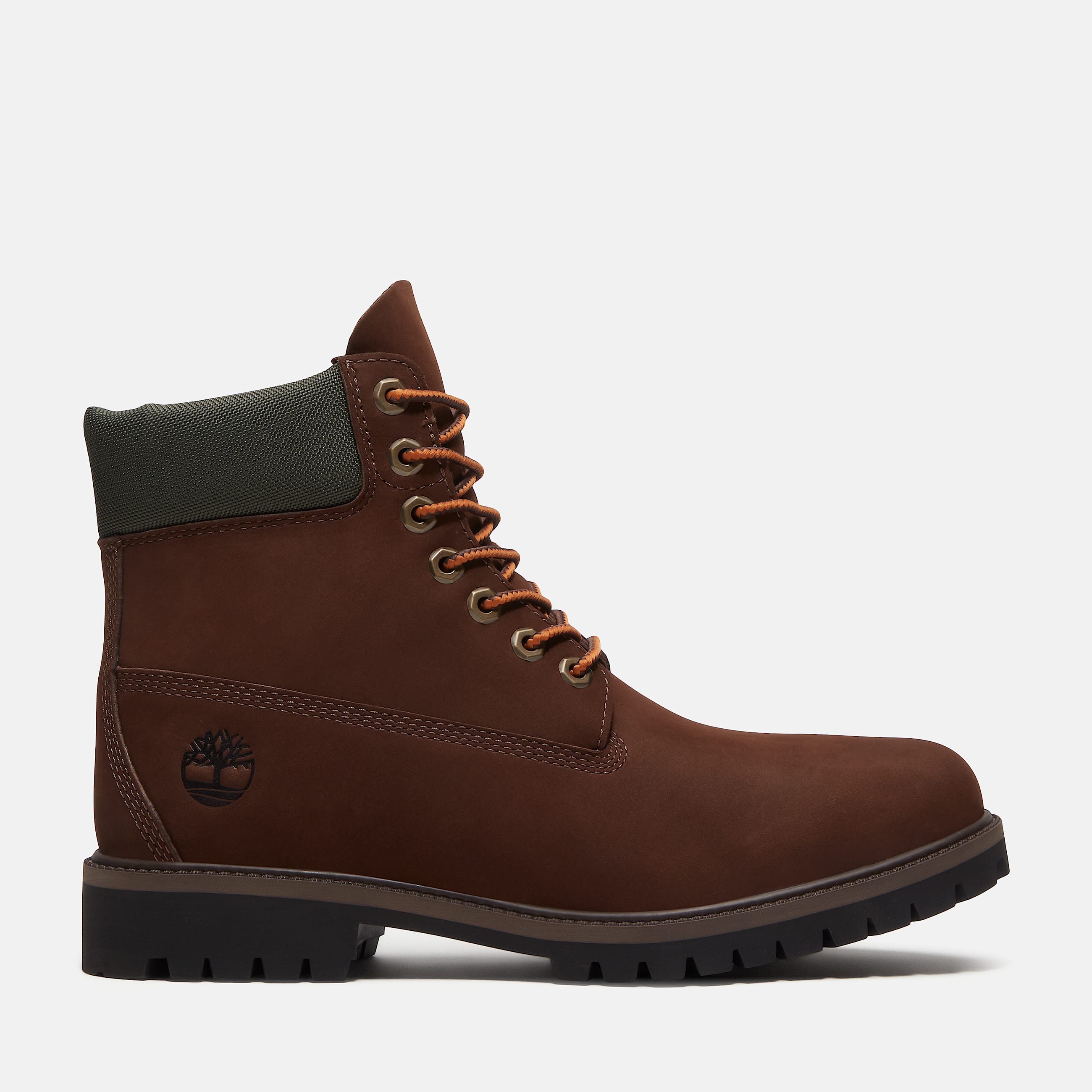 Mens Timberland Heritage 6Inch Waterproof Boot TBL Dark Brown NubuckGold HERO