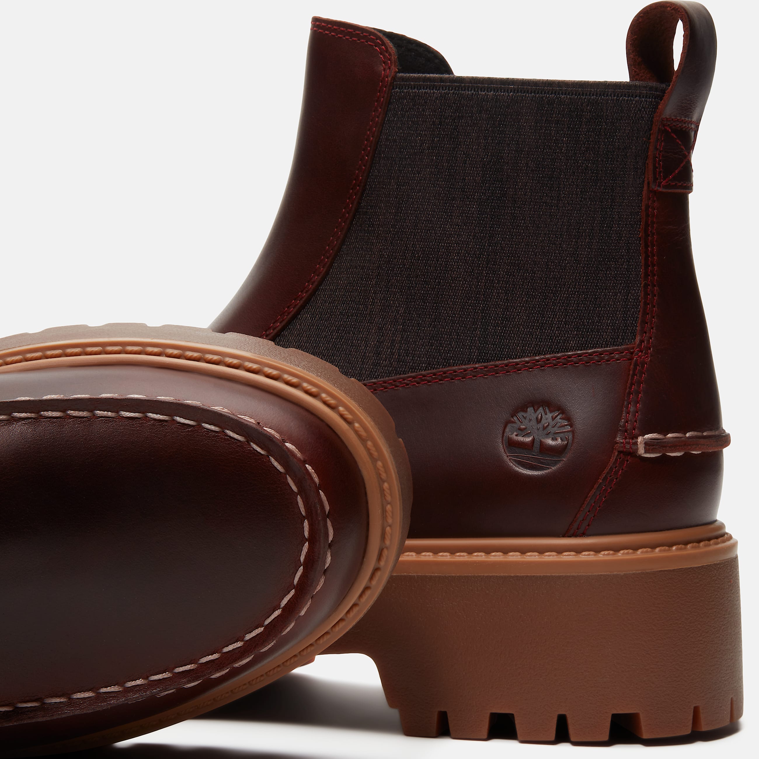 Womens Stone Street Platform Chelsea Boot TBL Burgundy FullGrain ALT7