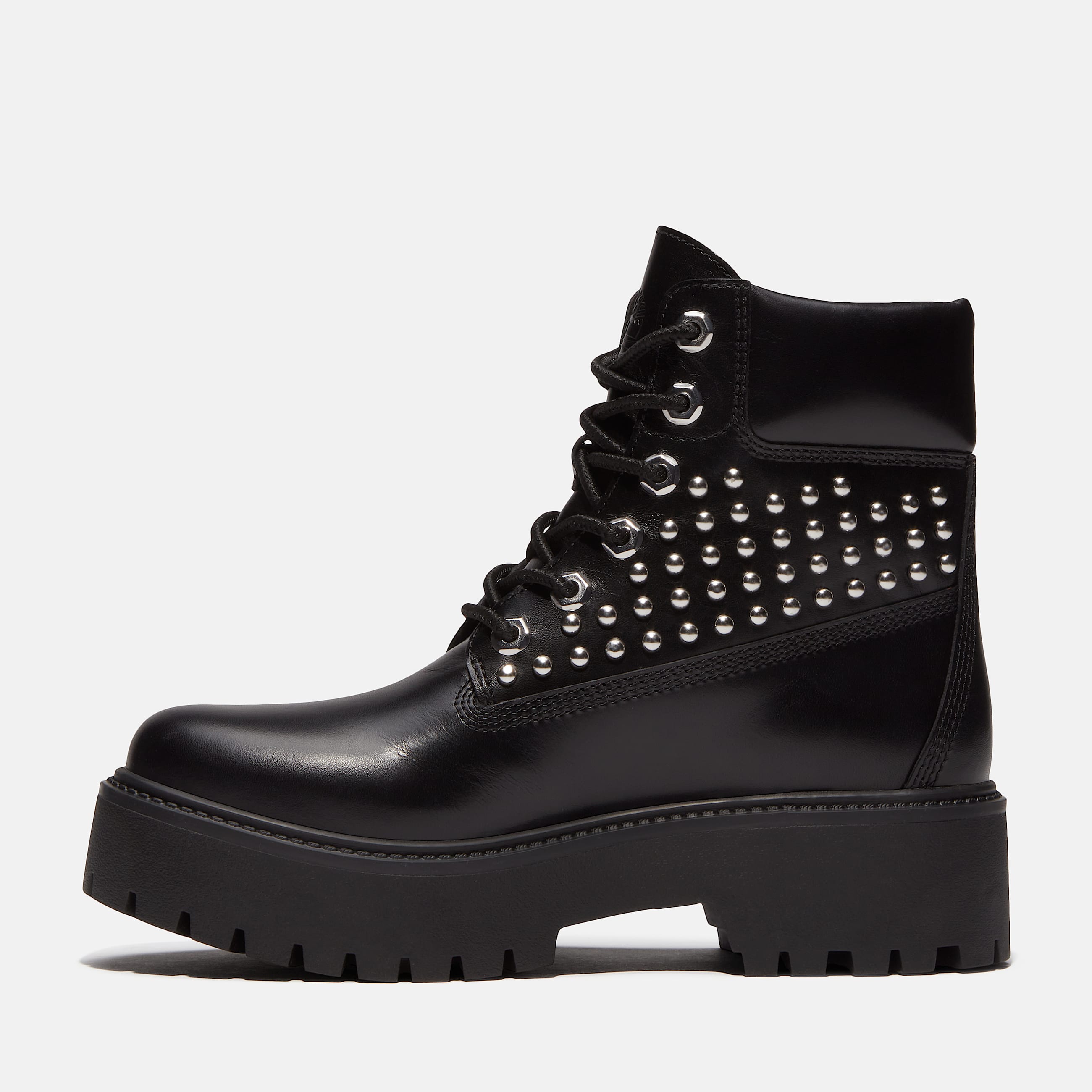 Womens Stone Street Platform 6Inch Boot TBL Black FullGrain With Studs ALT6